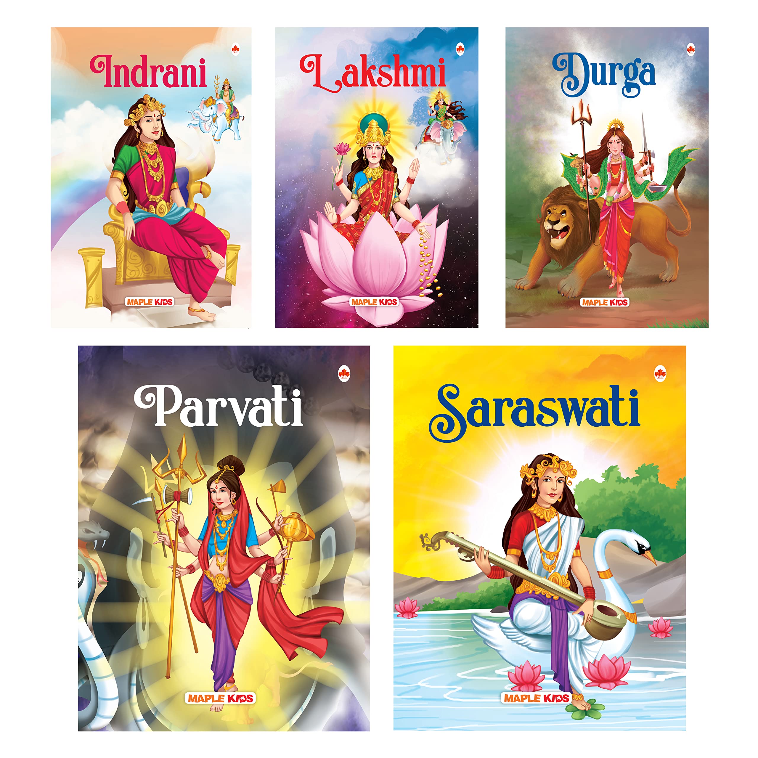 My First Goddesses (Illustrated) (Set of 5 Books)  Story Books for Kids  Parvati, Lakshmi, Saraswati, Indrani, Durga  Read Al