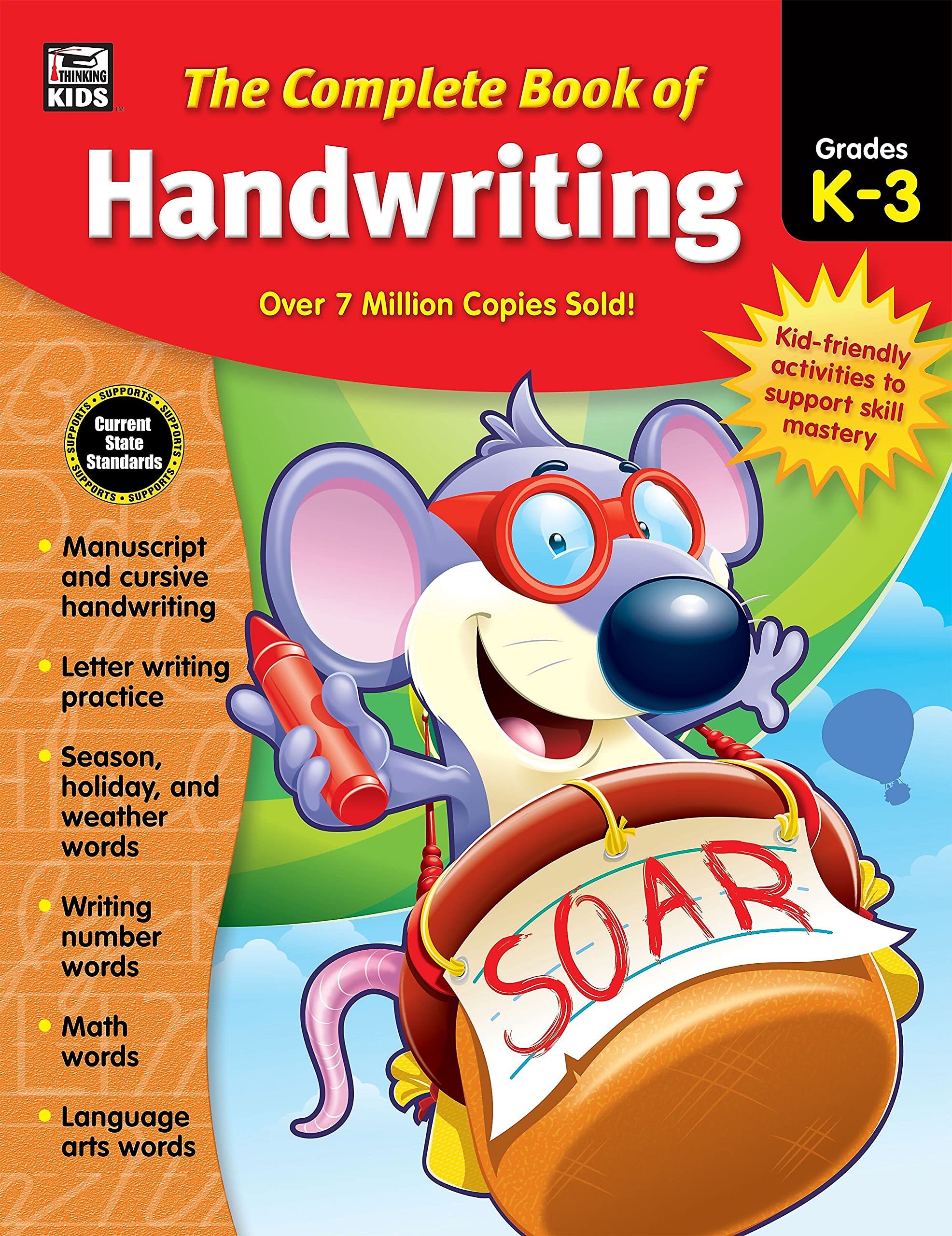 Carson Dellosa Complete Book of Handwriting Workbook for KidsGrades K3 Manuscript and Cursive Handwriting, Writing Letters, Nu
