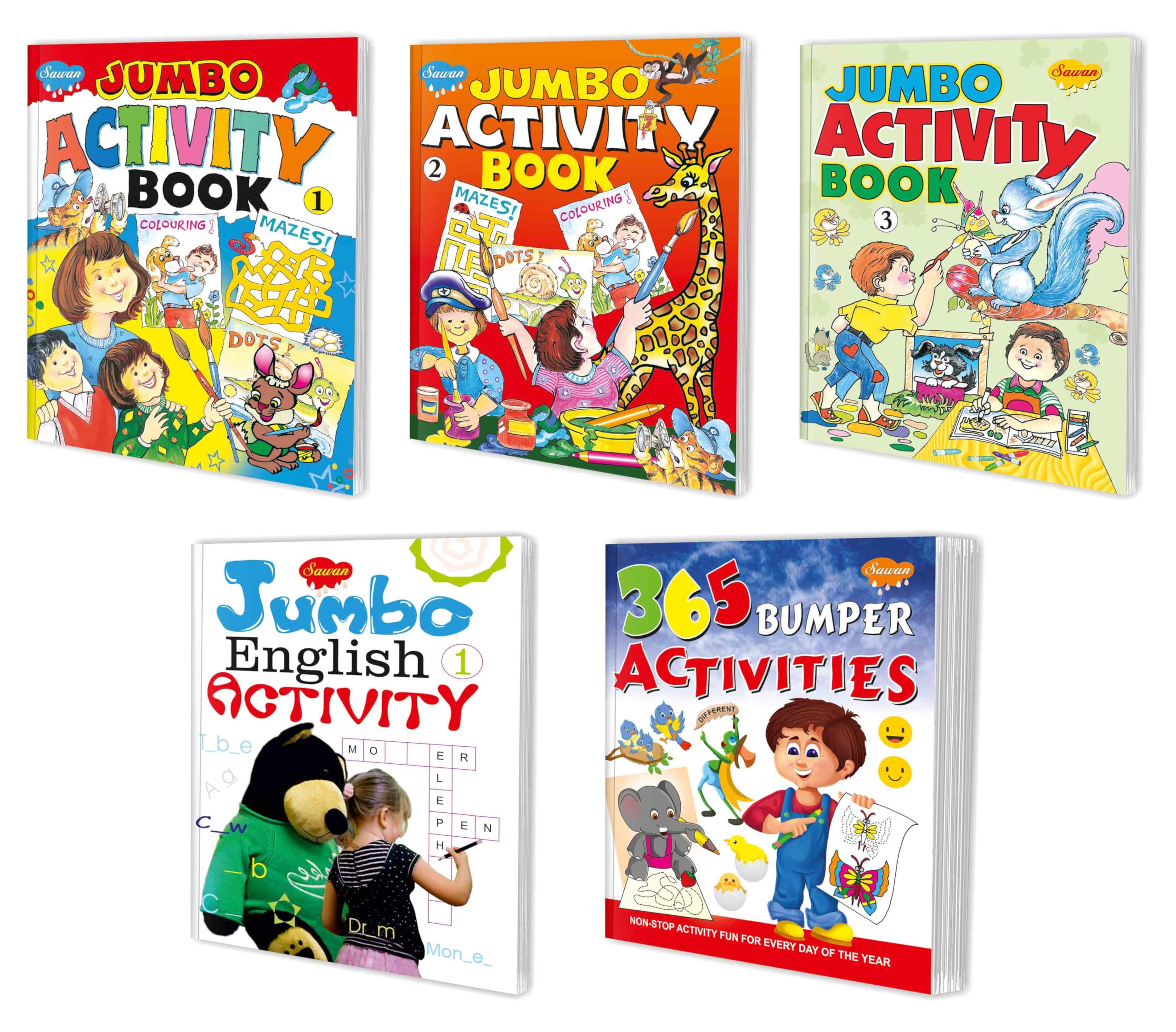 Jumbo Activity Books For Kids | Sawan | Pack Of 5 Books