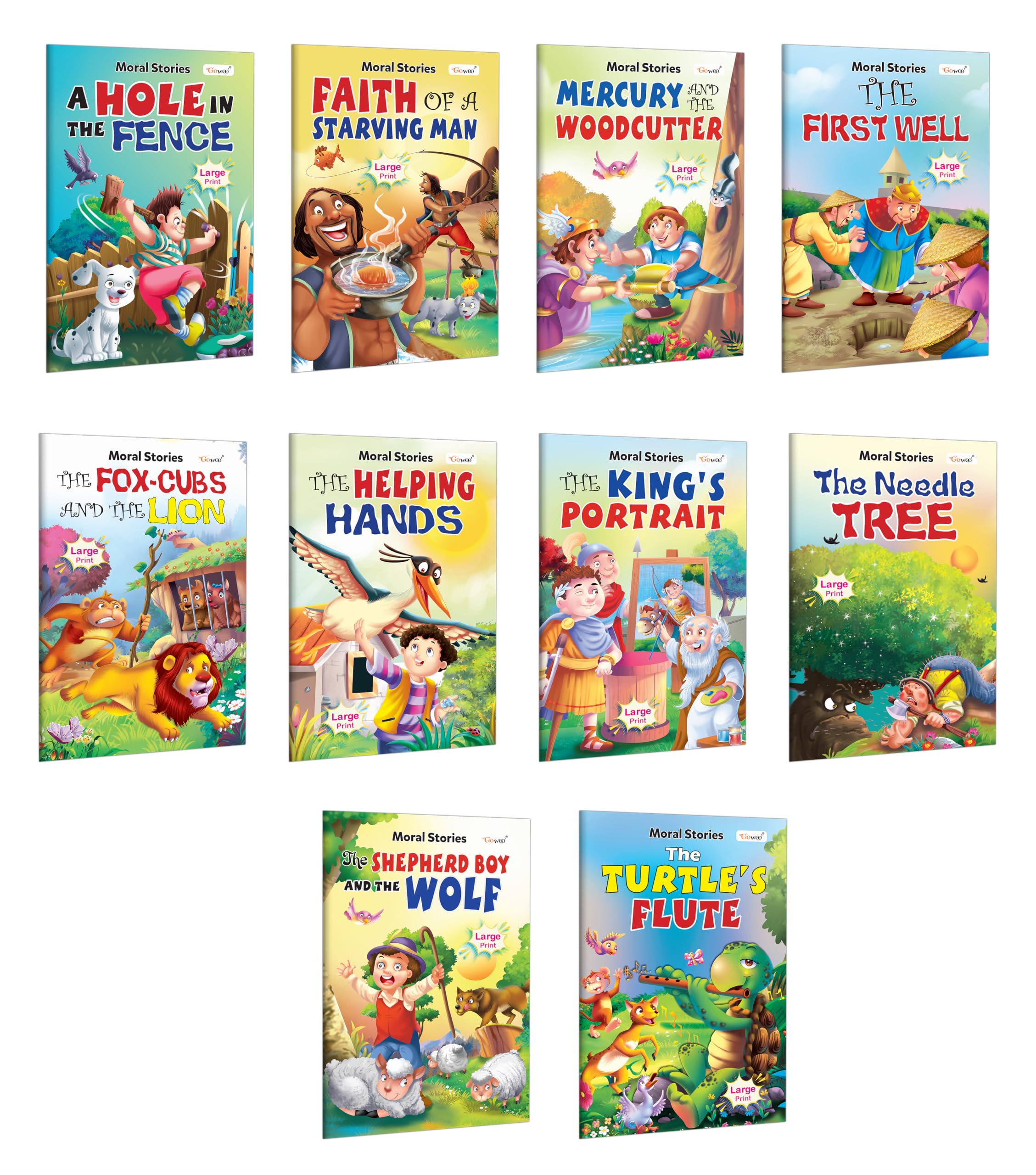 Fox Cubs And The Lion, The First Well, KingS Portrait, The Helping Hands and more  Moral Stories : Educational picture story