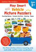 Play Smart Vehicle Picture Puzzlers Age 3+: Preschool Activity Workbook with Stickers for Toddlers Ages 3, 4, 5: Learn Using Fav
