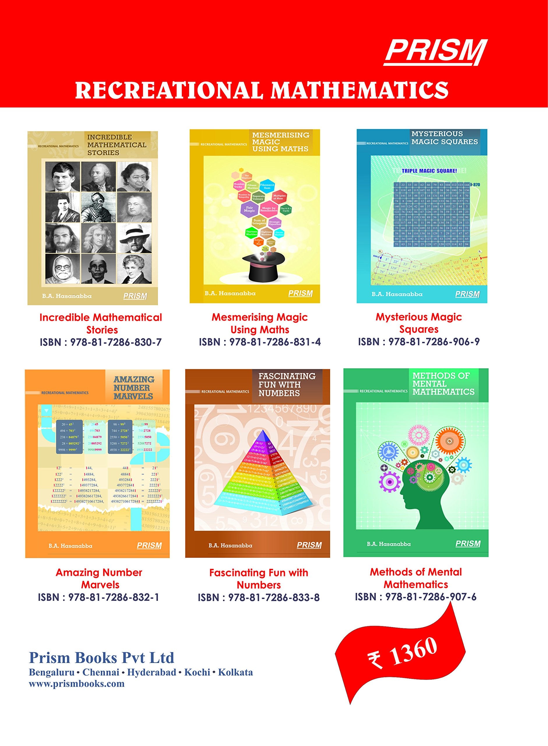 Prism Recreational Mathematics  Box set of 6 books