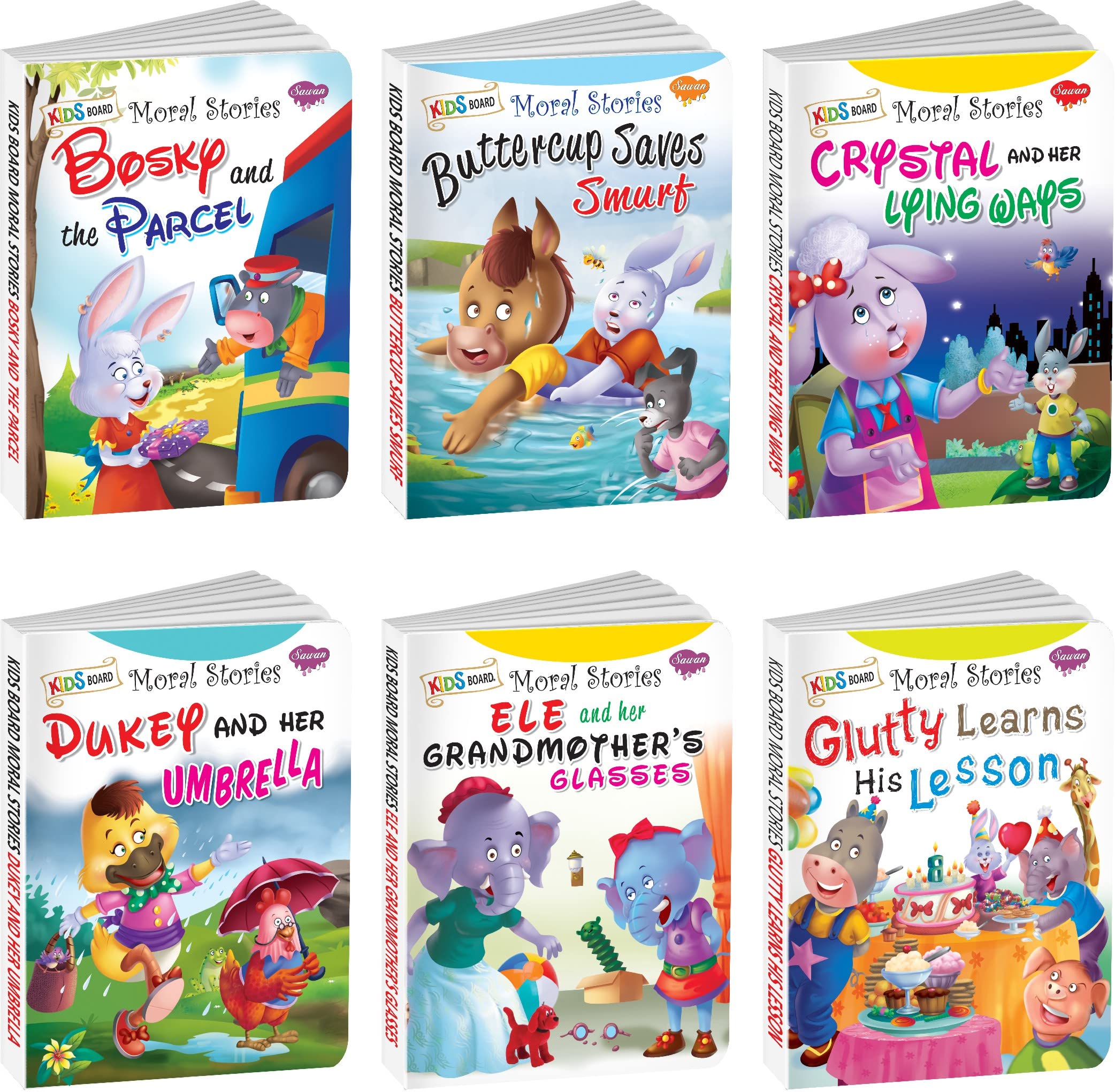 My Pretty Board Books | Pack Of 6 Books | Super Jumbo Combo For Collecters And Library Kids Board Moral Stories Books