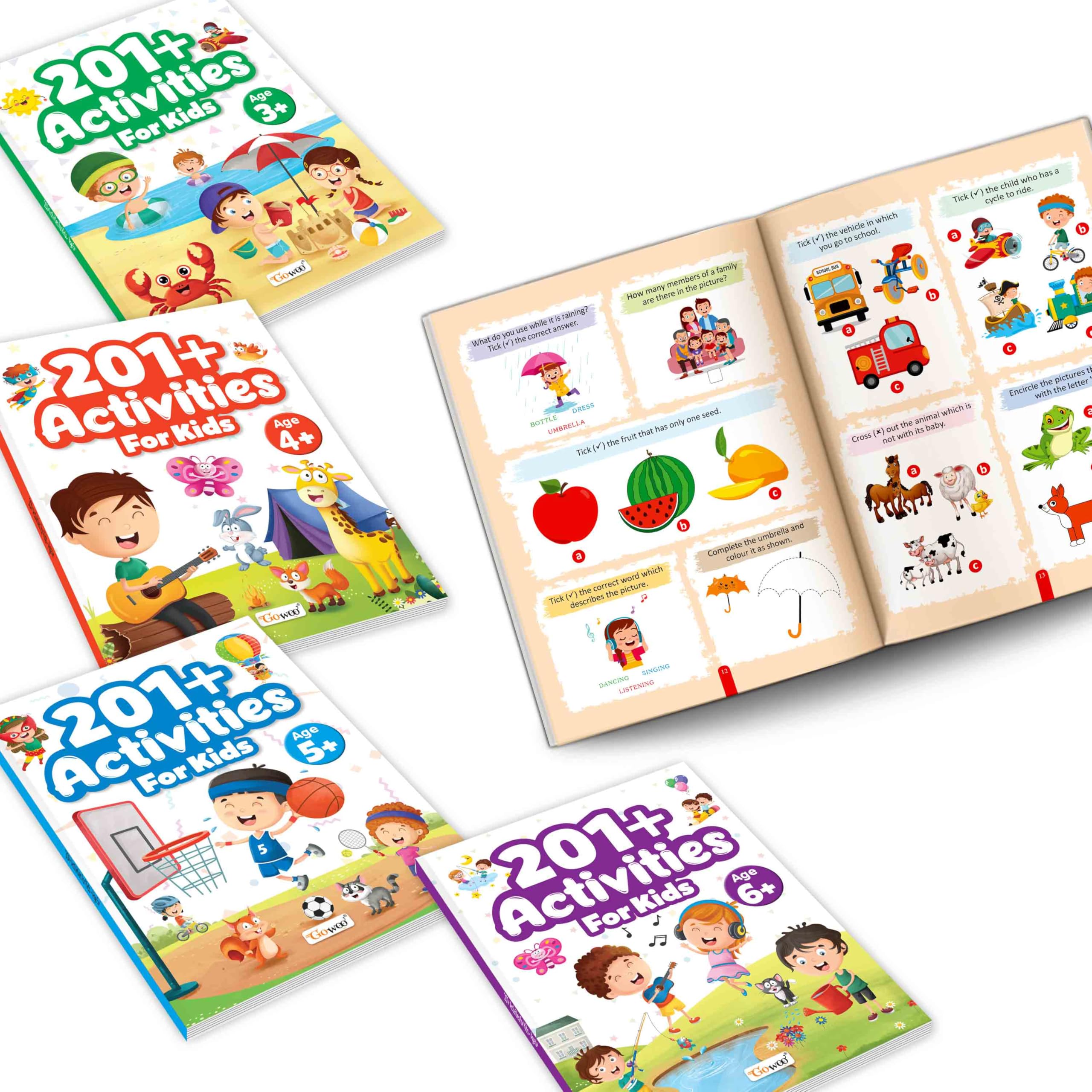 201+ Activities for Kids for Age 3, 4, 5 and 6 + : Kids Educational Fun, Learning Book for Children, Kids Activity Book, Pattern