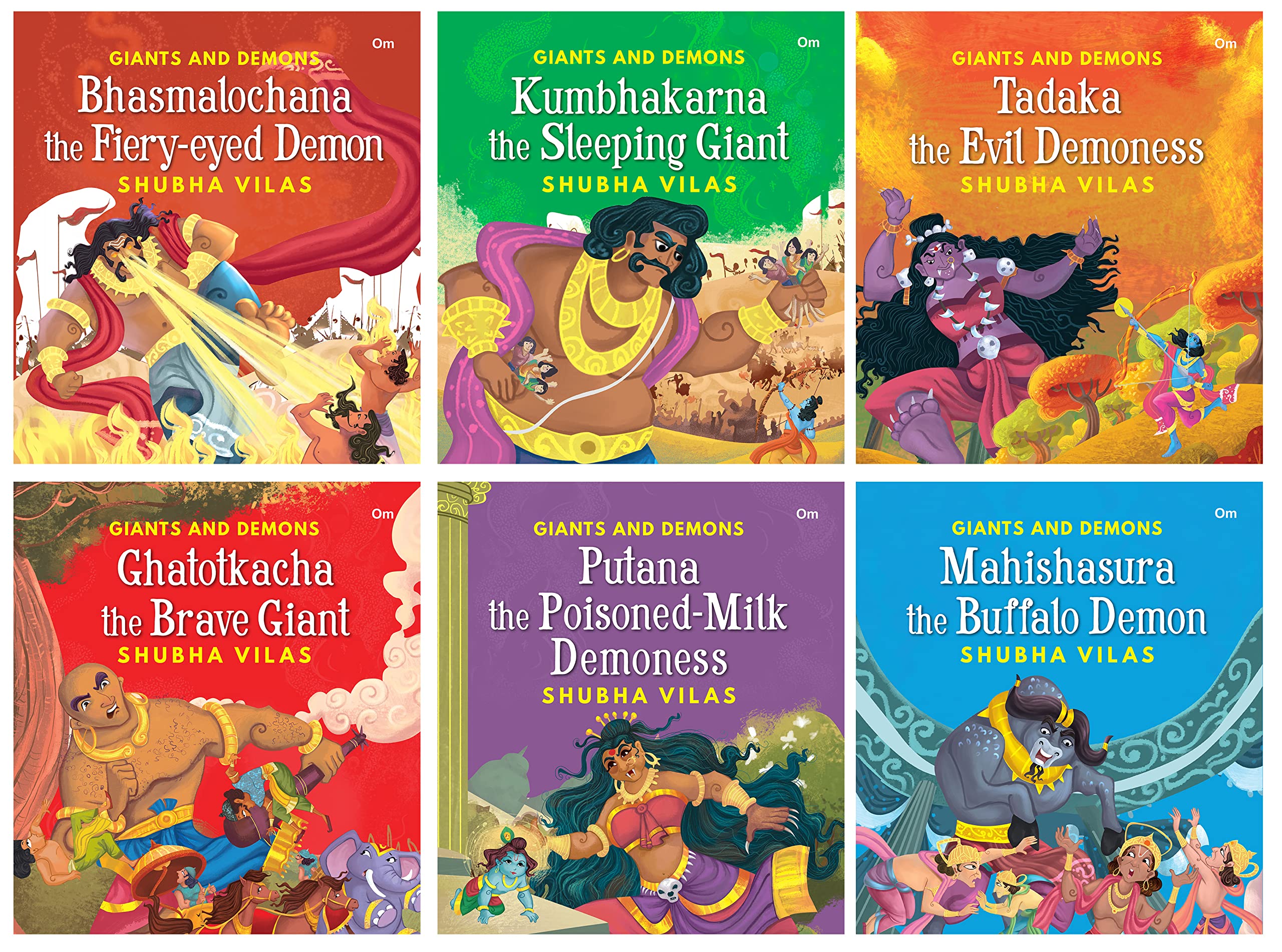 Giants and Demons of India : Tadka, Kumbhakarna, Bhasmalochana, Putna, Ghatotkacha and Mahishasura (Set of 6 Books) Indian Mytho