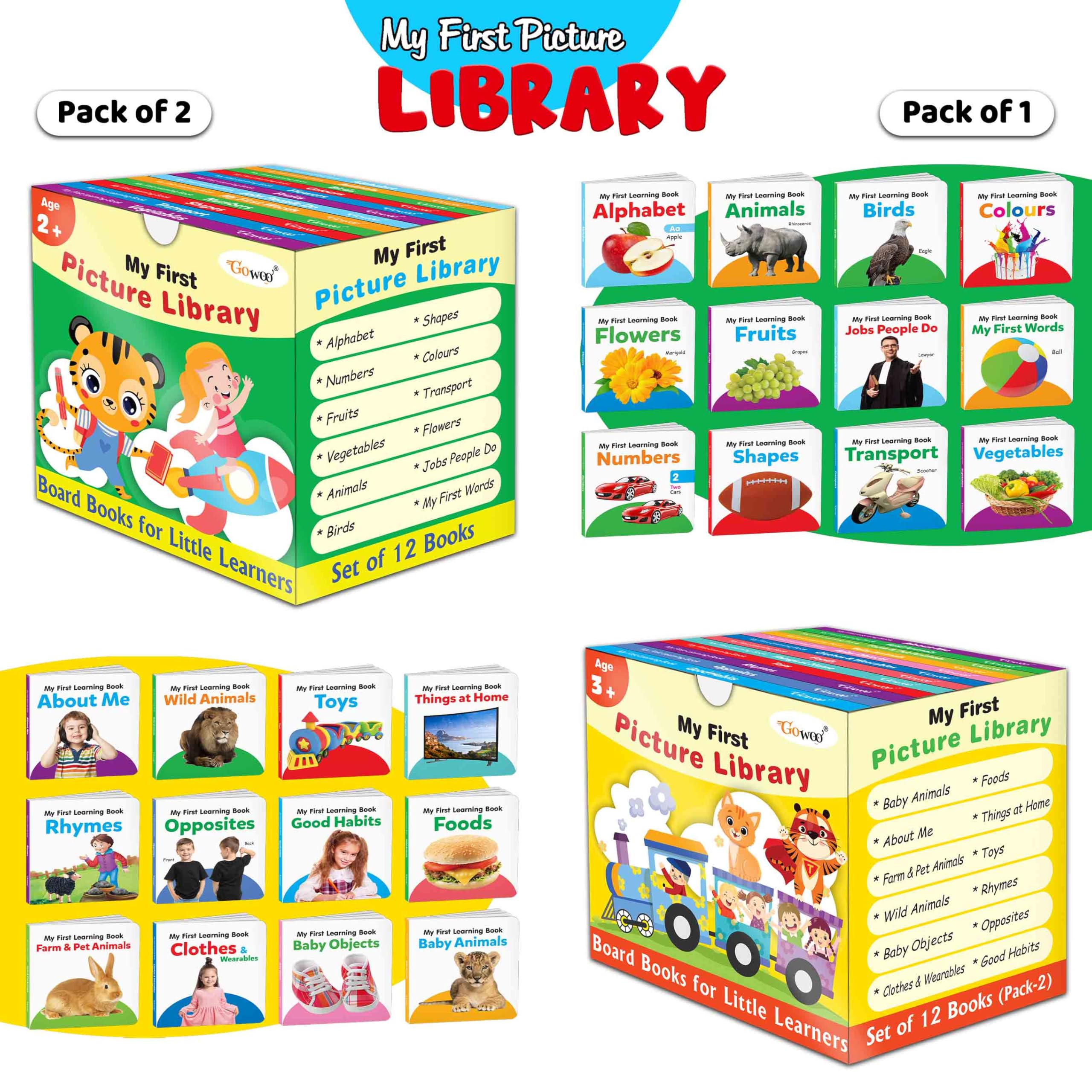 My First Complete Learning Library (Green and Yellow Edition) : Boxset Of Board Books For Children, Toddler board book set, Earl