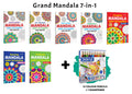 Stress Relief, Art Therapy, Refreshing  Mandala Copy to Colour for Adults & Kids and more with 12 Colour Pencils and 1 Sharpene
