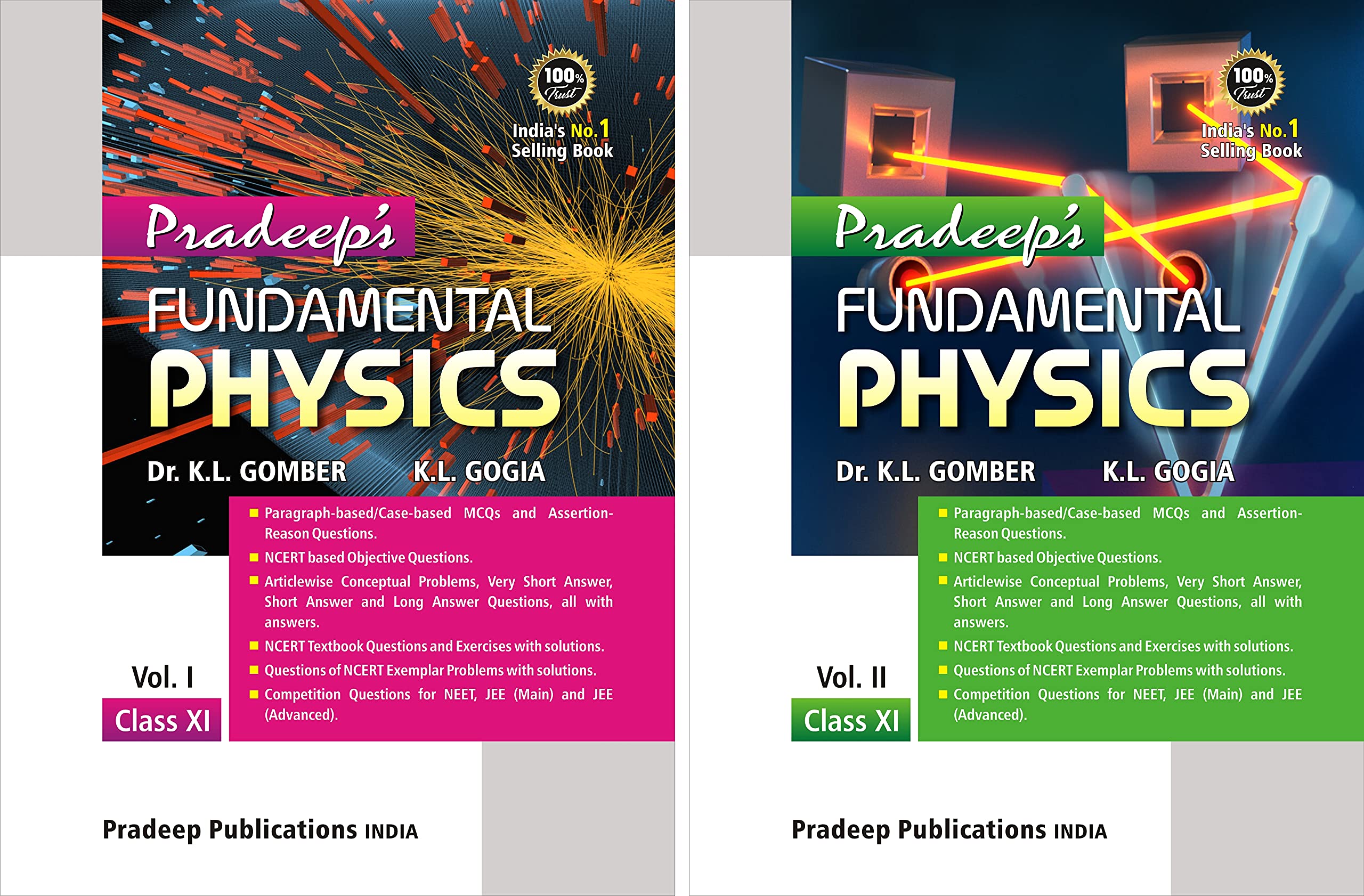 Pradeeps Fundamental Physics for Class 11 (Set of 2 Vol.)  Examination 202122