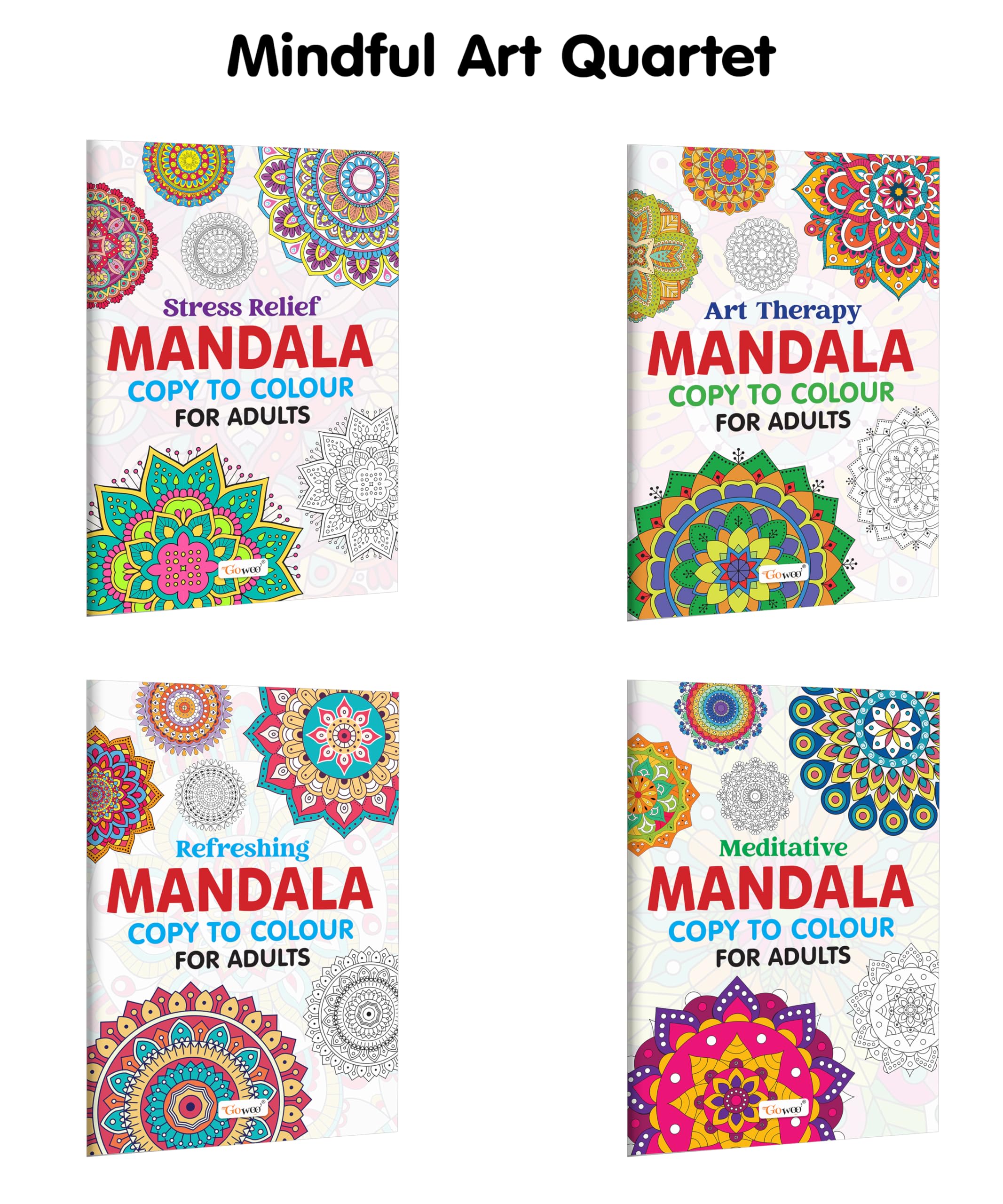 Stress Relief, Art Therapy, Refreshing  Mandala Copy to Colour for Adults and more: Relaxing Mandala Art, Calming Mandala Desig