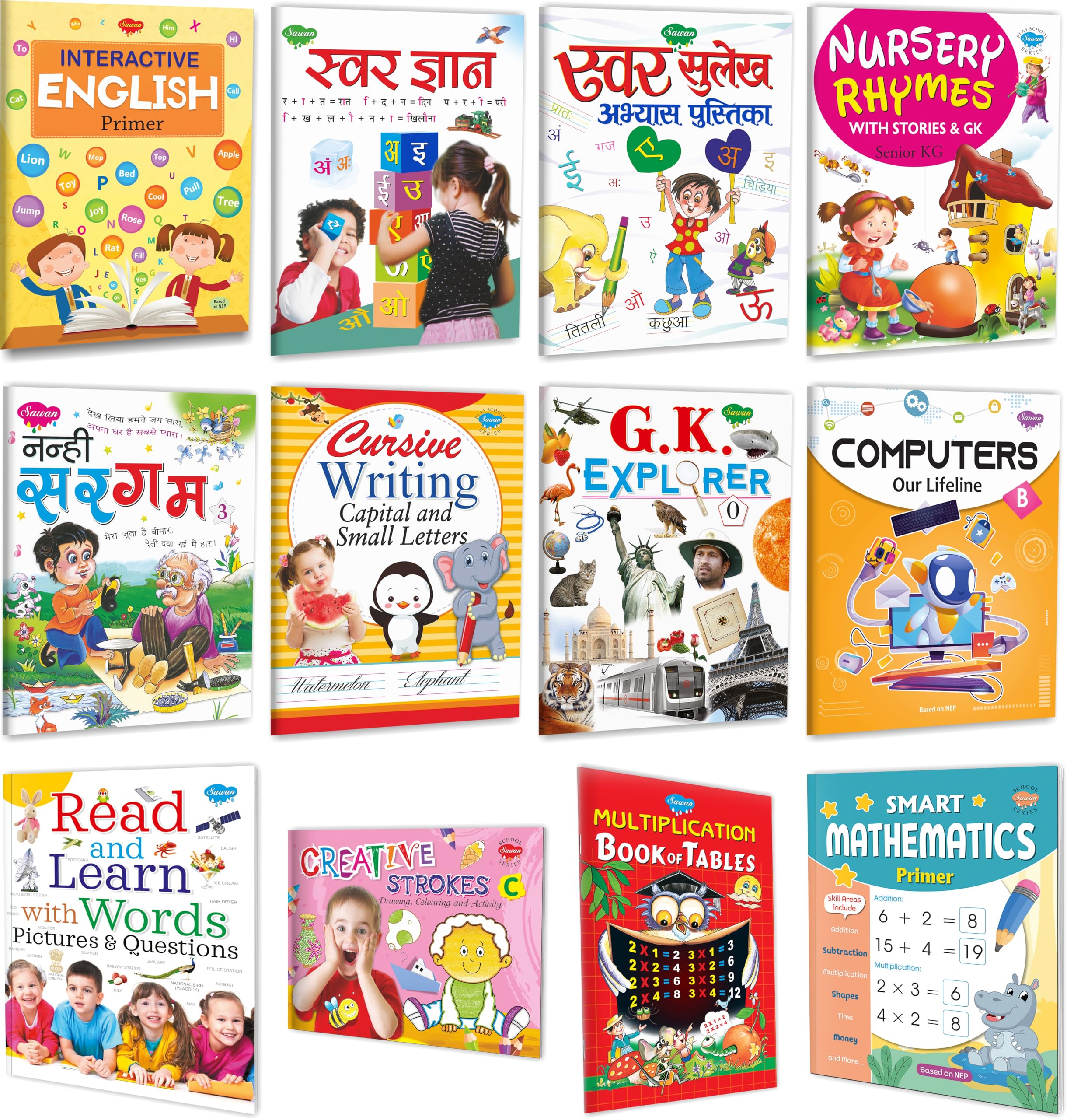 Complete Set For Ukg | Set Of 12 Books | PreSchool Books For Upper Kindergarten