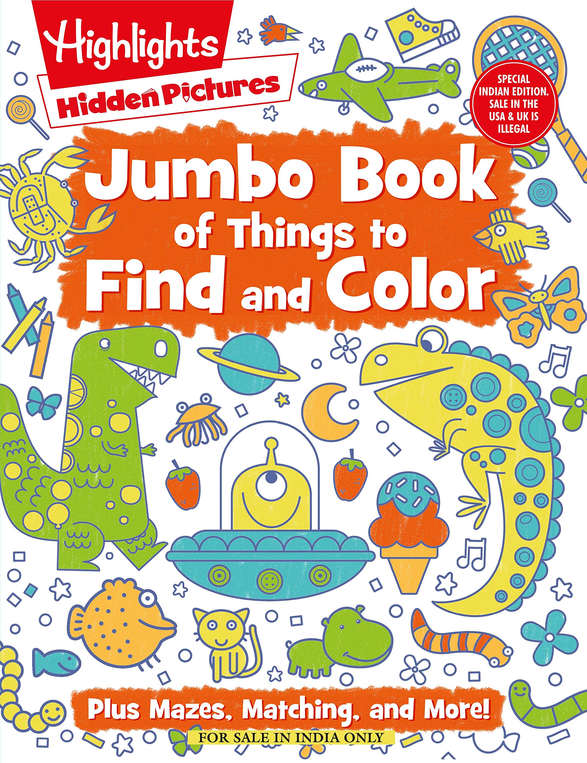 Jumbo Book Of Things To Find And Color: Pluz Mazes, Matching and More for Children Book (English)