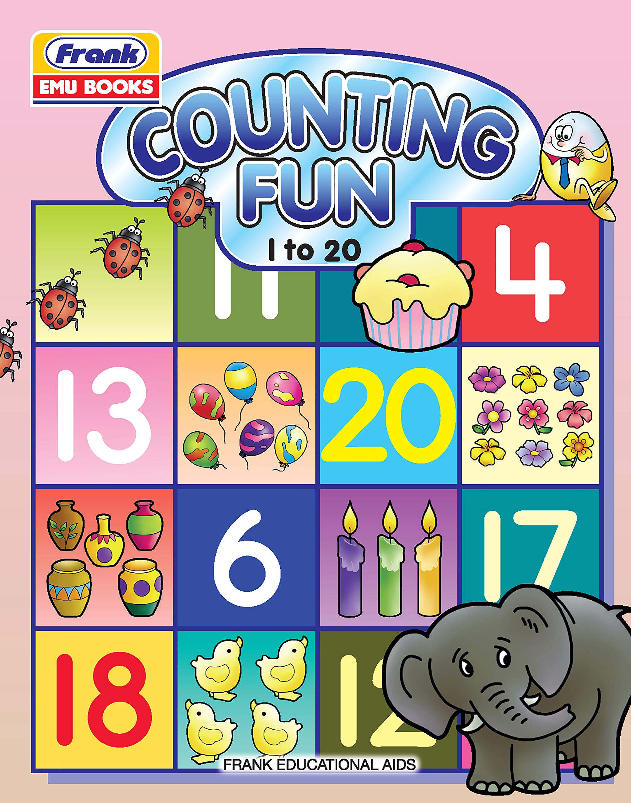 Frank Emu Books Counting Fun 1 To 20  Numbers 120 Learning And Writing Activity Book For Kids