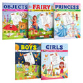 Objects, Fairy, Princess, Boys and Girl  Creative Copy to Colour book : Preschool Coloring Book, Colour Picture Book, Coloring 