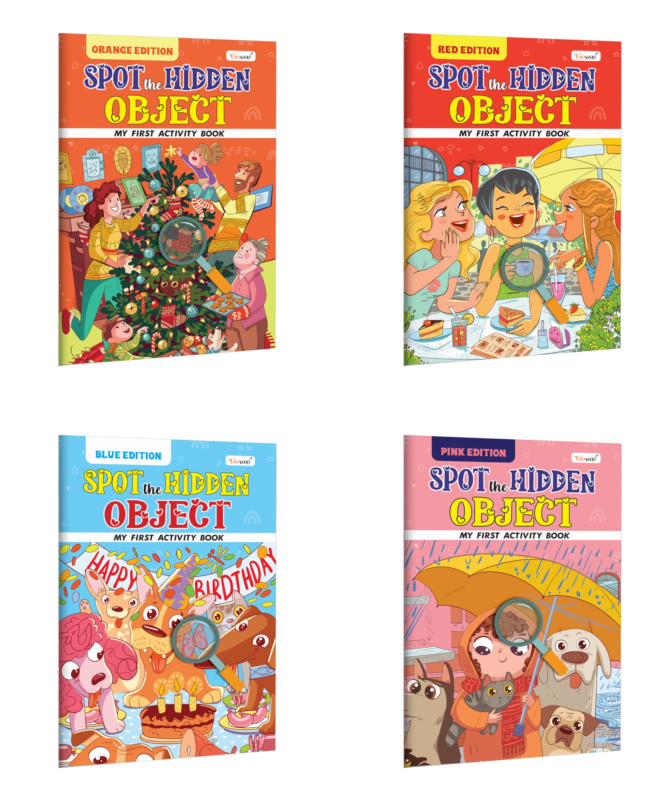My First Activity Book Spot the Hidden Object  Blue, Pink, Orange and Red Edition : Educational activity book for kids, Toddler