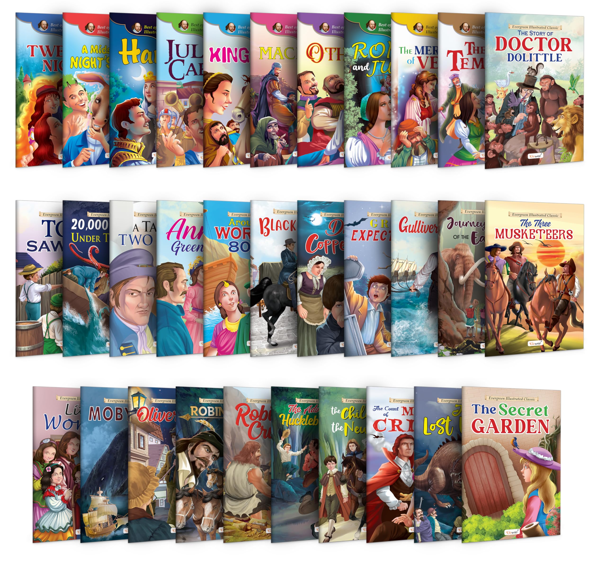 Ultimate Collection of Illustrated Classics : Oliver Twist, Little Women & more Early learning book for kids, Children learning 