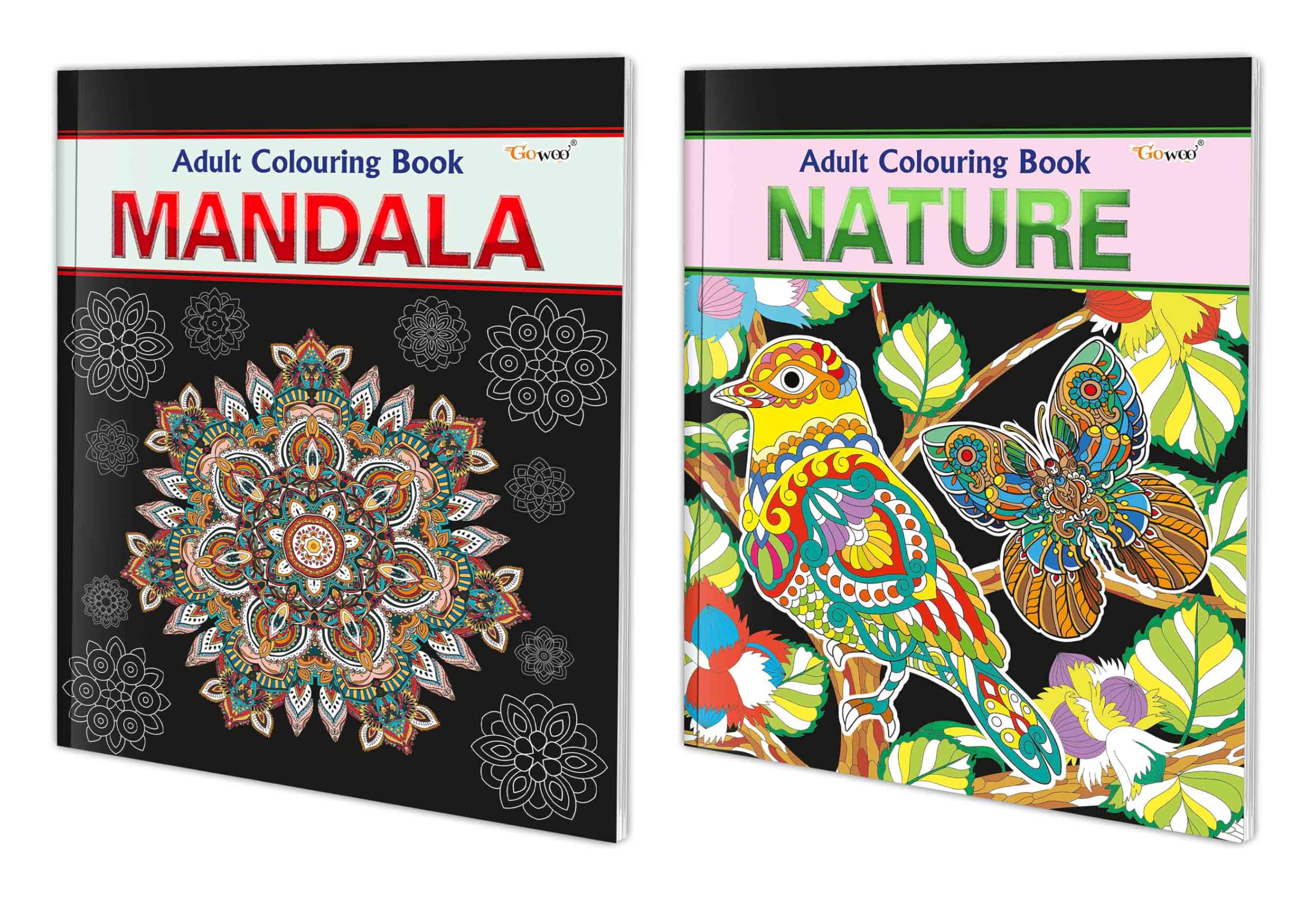 Mandala and Nature Adult Colouring Books : Art Colouring book for Adults & Kids, Peaceful Coloring Book, Creative Coloring Fun, 