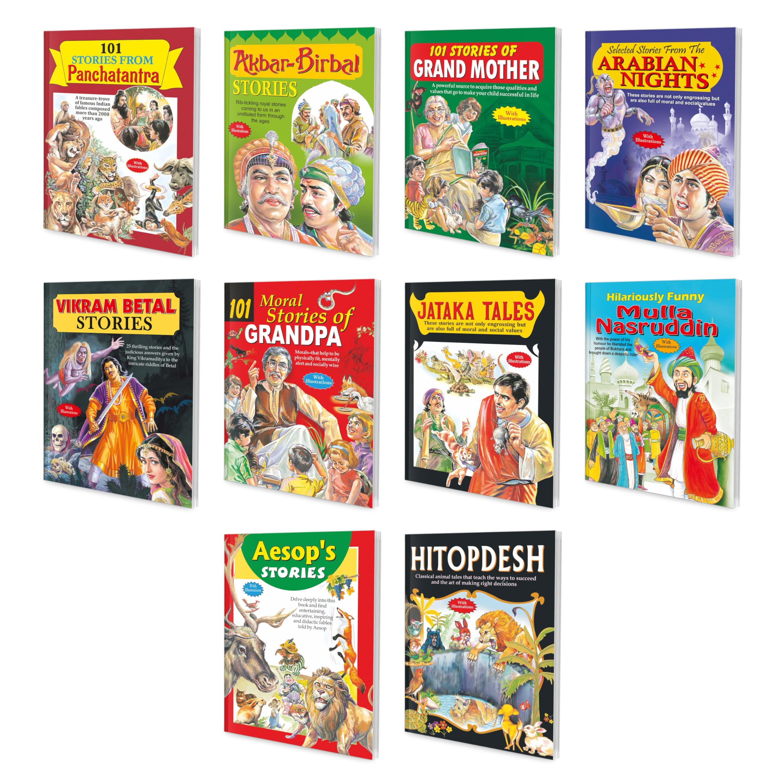 Educational Children Story Books Combo | Set Of 10 Story Books With Illustrations By Manoj Publications