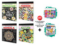 Motivation, Fashion, Mandala and Nature  Adult Colouring Book with 12 Water Colour Sketch Pens and 12 Colour Pencils + 1 Sharpe