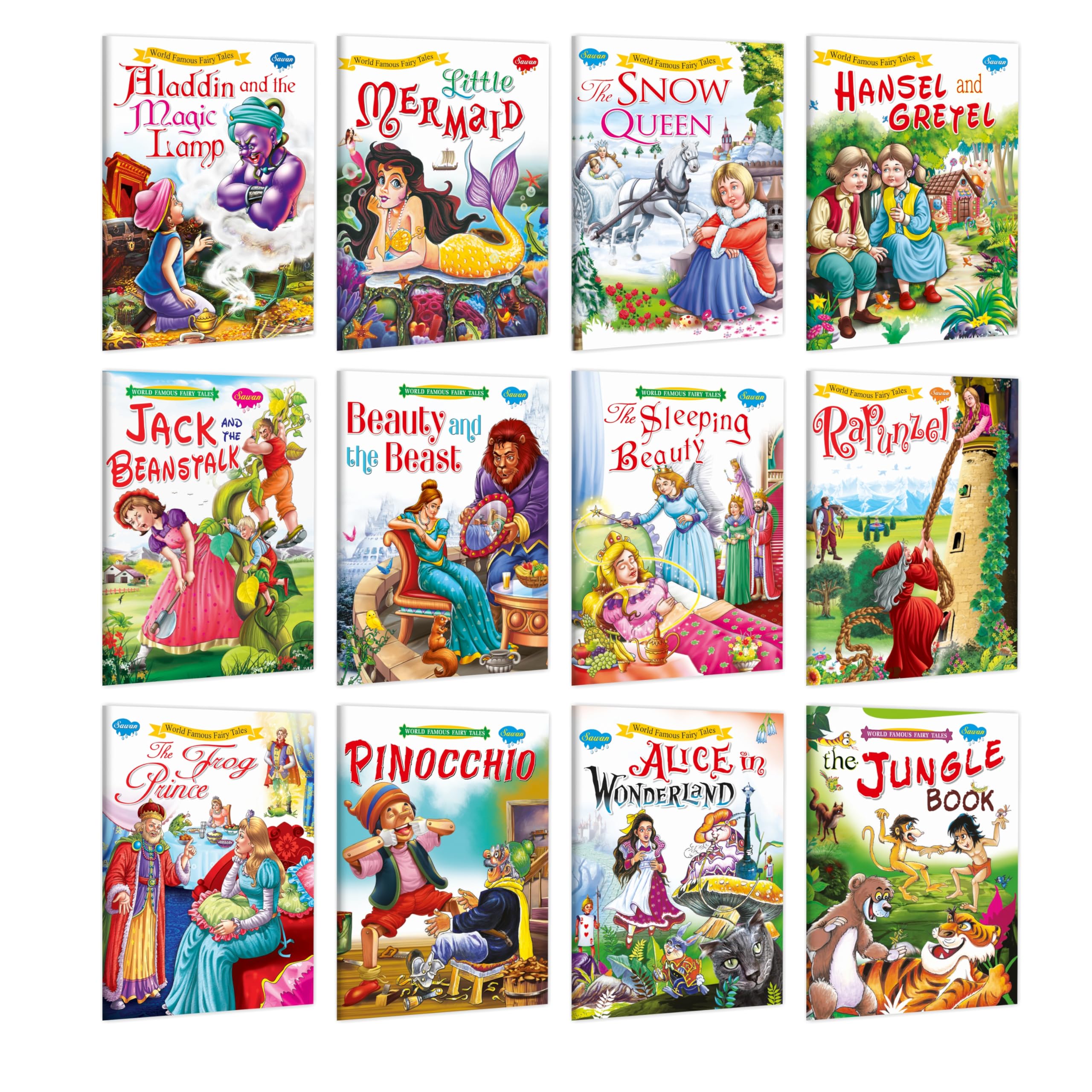 Princess Fairy Tales Pack : A Set Of 12 Classic Children Fairy Tales (Abridged And Retold) Paperback | Super Jumbo Combo For Col