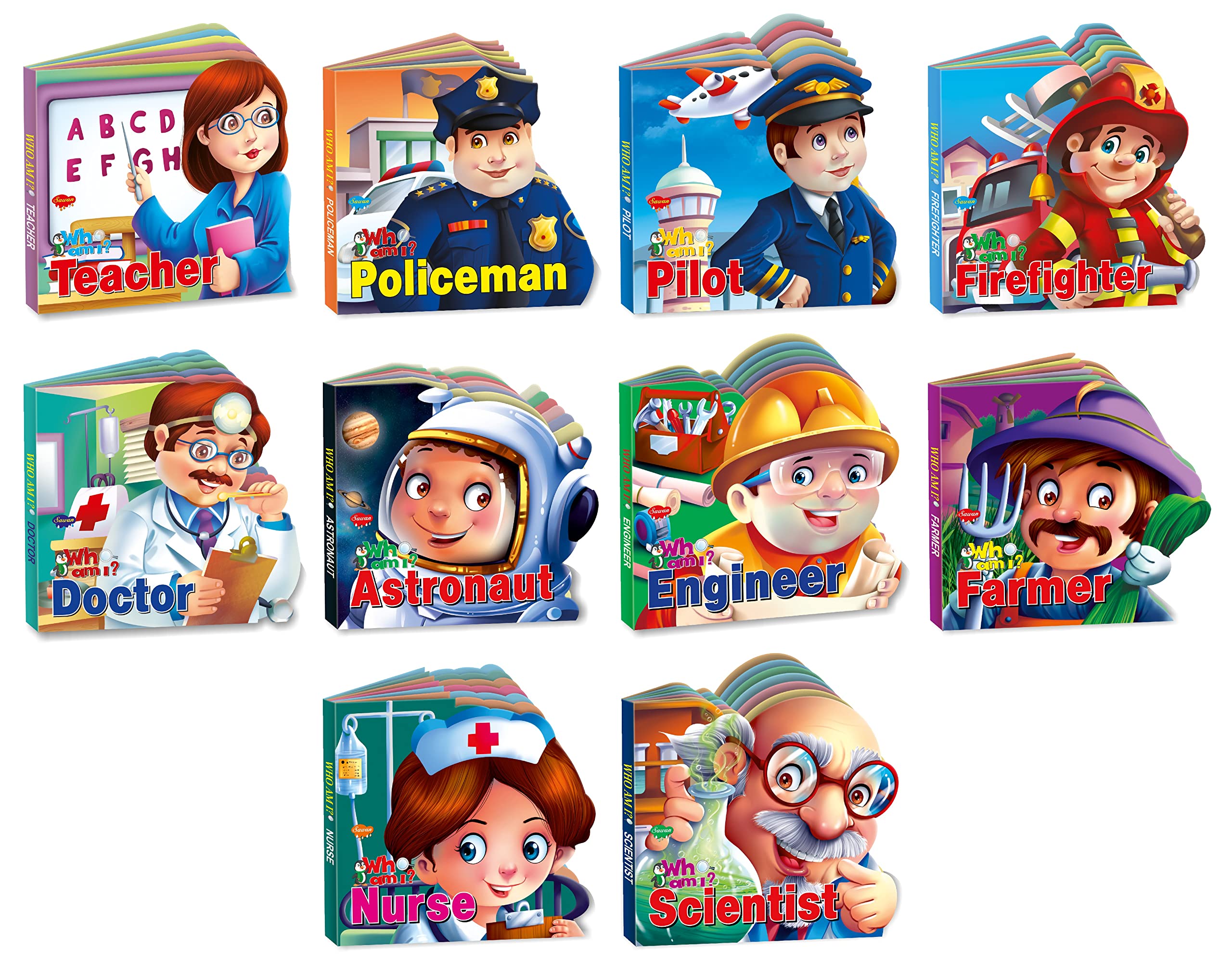 Learn About Community Helpers | Who Am I DieCut Shape BoardBooks | Pack Of 10 Books