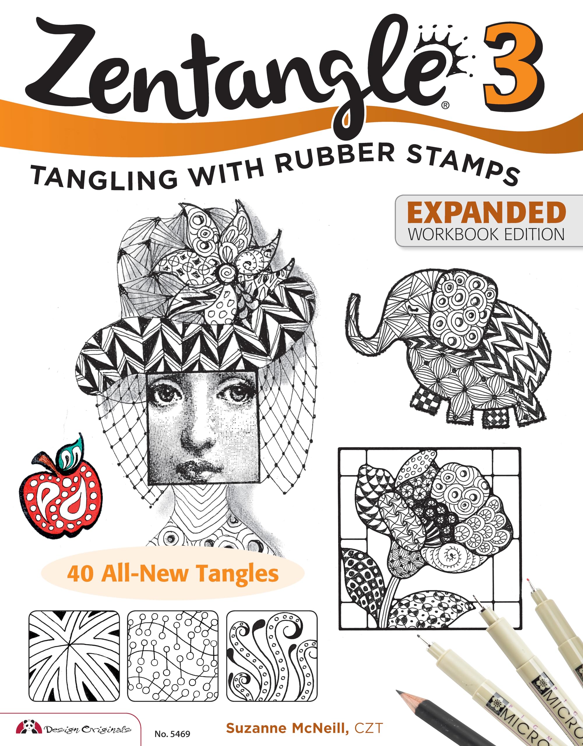 Zentangle 3, Expanded Workbook Edition: Tangling With Rubber Stamps (Design Originals) 40 Original Tangle Patterns, Interactive 