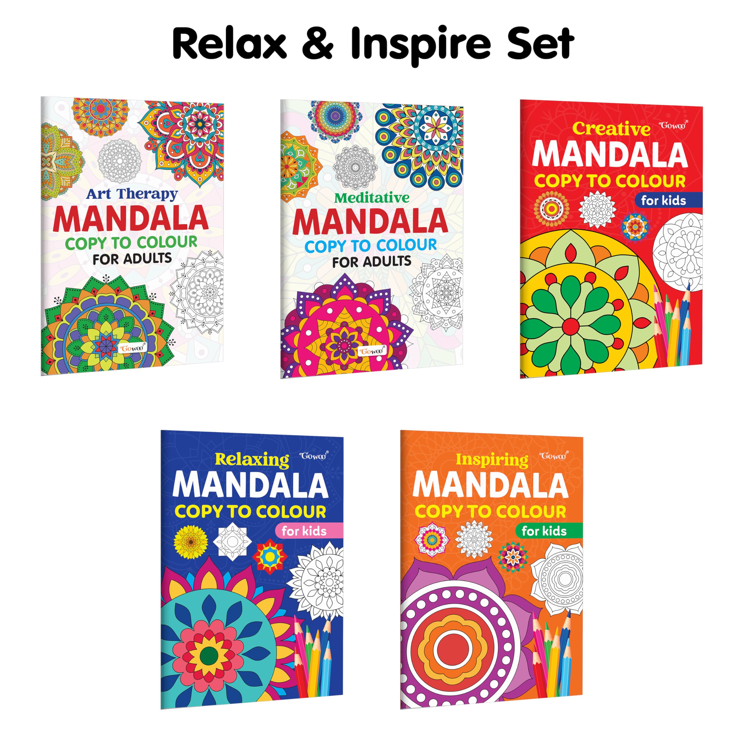 Art Therapy, Meditative, Creative  Mandala Copy to Colour for Adults & Kids and more : Calm Mandala Designs, StressFree Colou