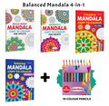 Stress Relief, Meditative, Creative  Mandala Copy to Colour for Adults & Kids and more with 10 Colour Pencils : relaxing manda
