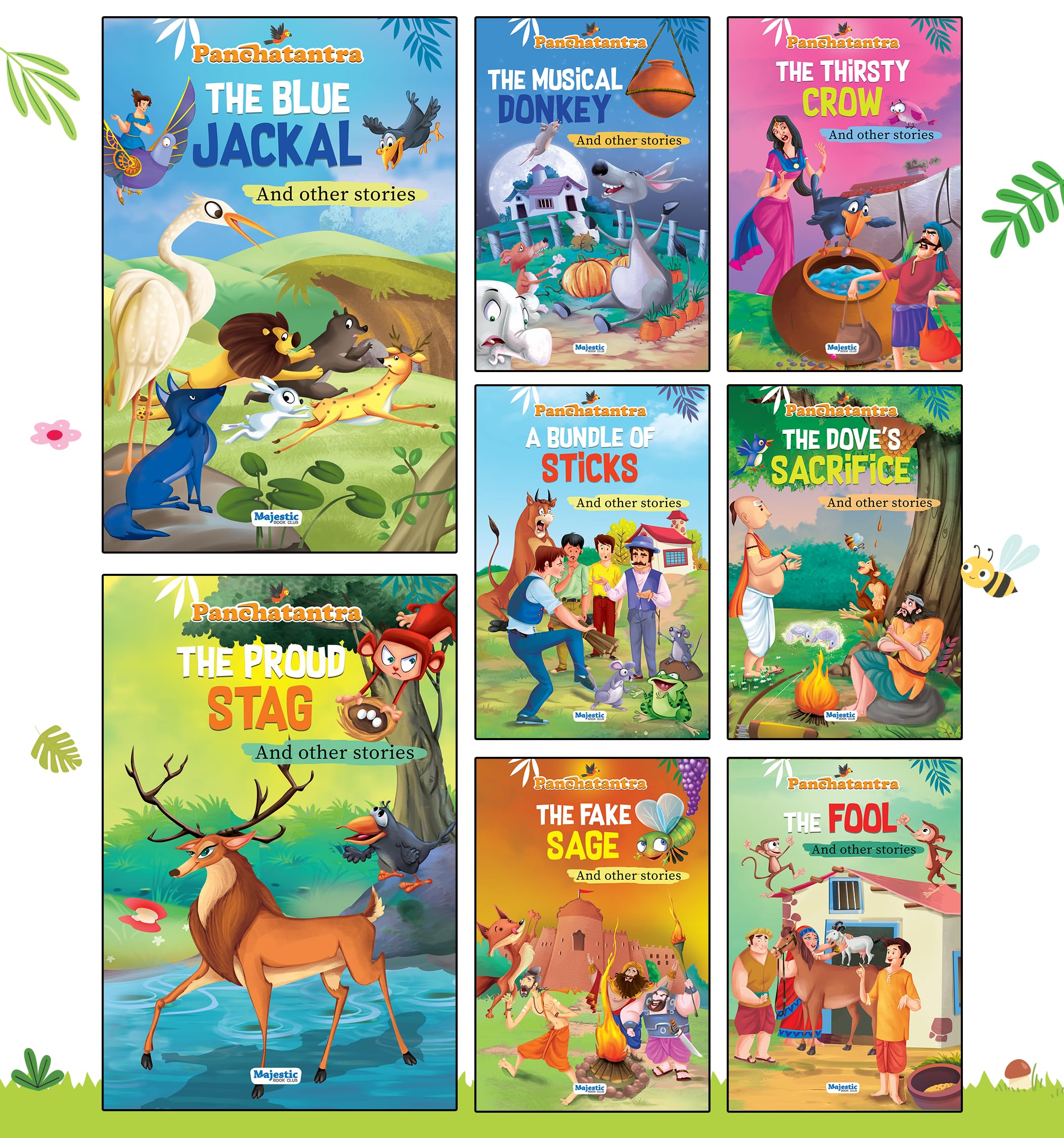 Panchatantra Story Books for Kids | Set of 8 Books | English Short Stories with Colourful Pictures  3 Years to 10 Years Old Chi