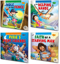 Sawan Story Books For Beginners & Early Readers Pack Of 4 Books (A Hole In Fence, Faith Of A Starving Man, Helping Hands, Pixie