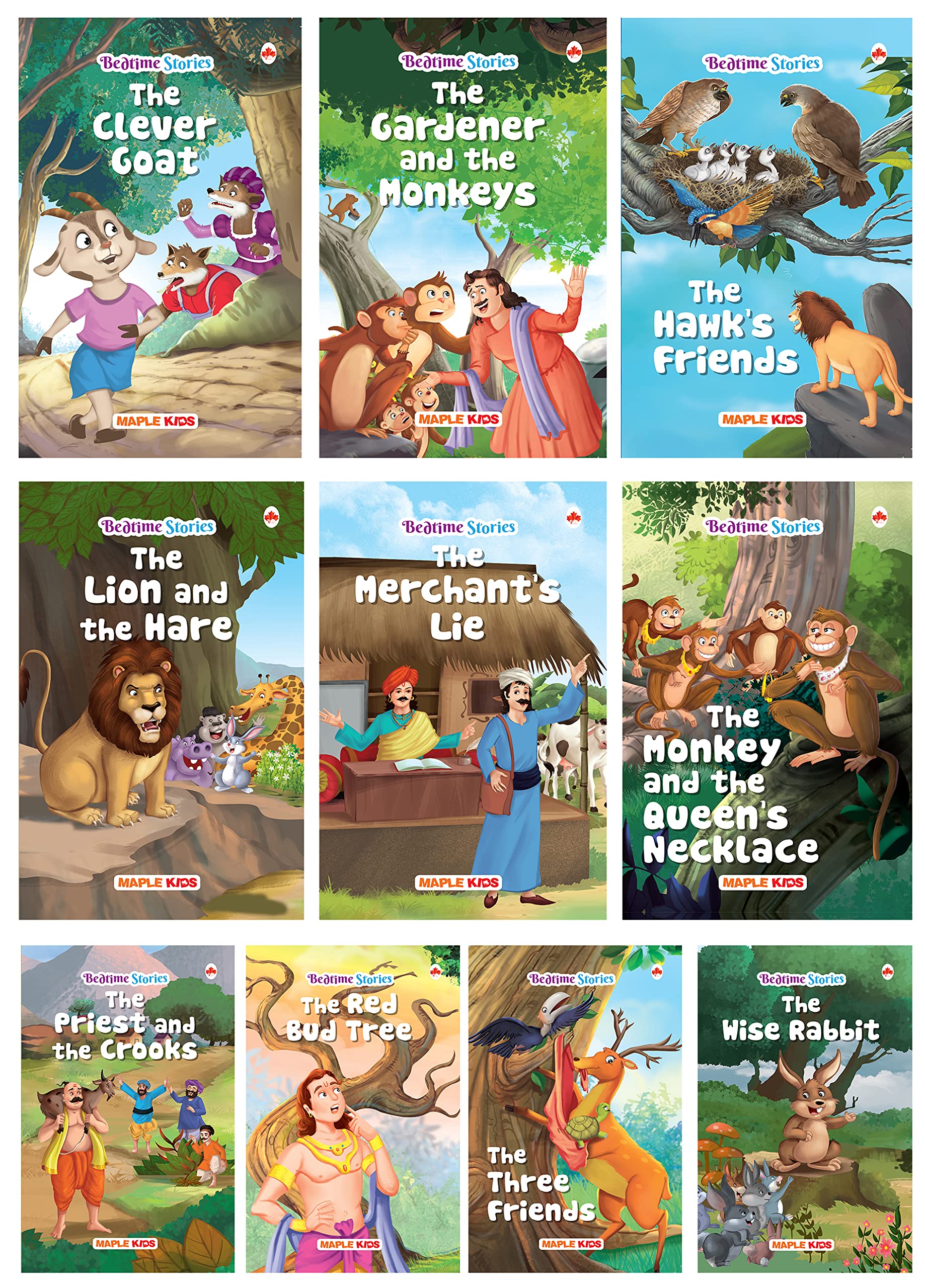 Story Books for Kids  Bedtime Stories (Illustrated) (Set of 10 Books)  Moral Stories  English Short Stories with Colourful Pi