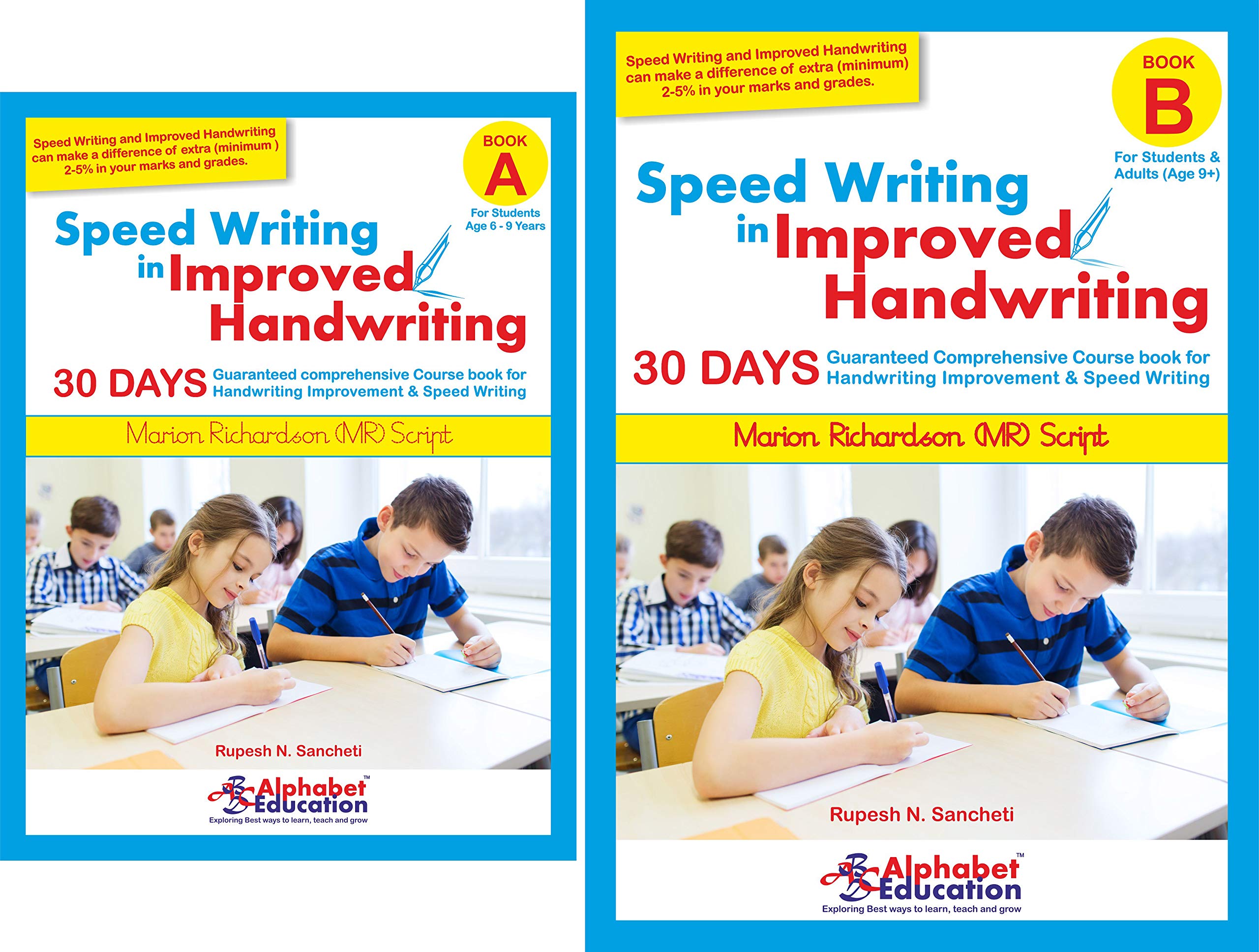 Mr Script Writing Combo  Speed Writing In Improved Handwriting  Book A (For 69 Years) With Book B (For 9+ Years)  30 Days Ha