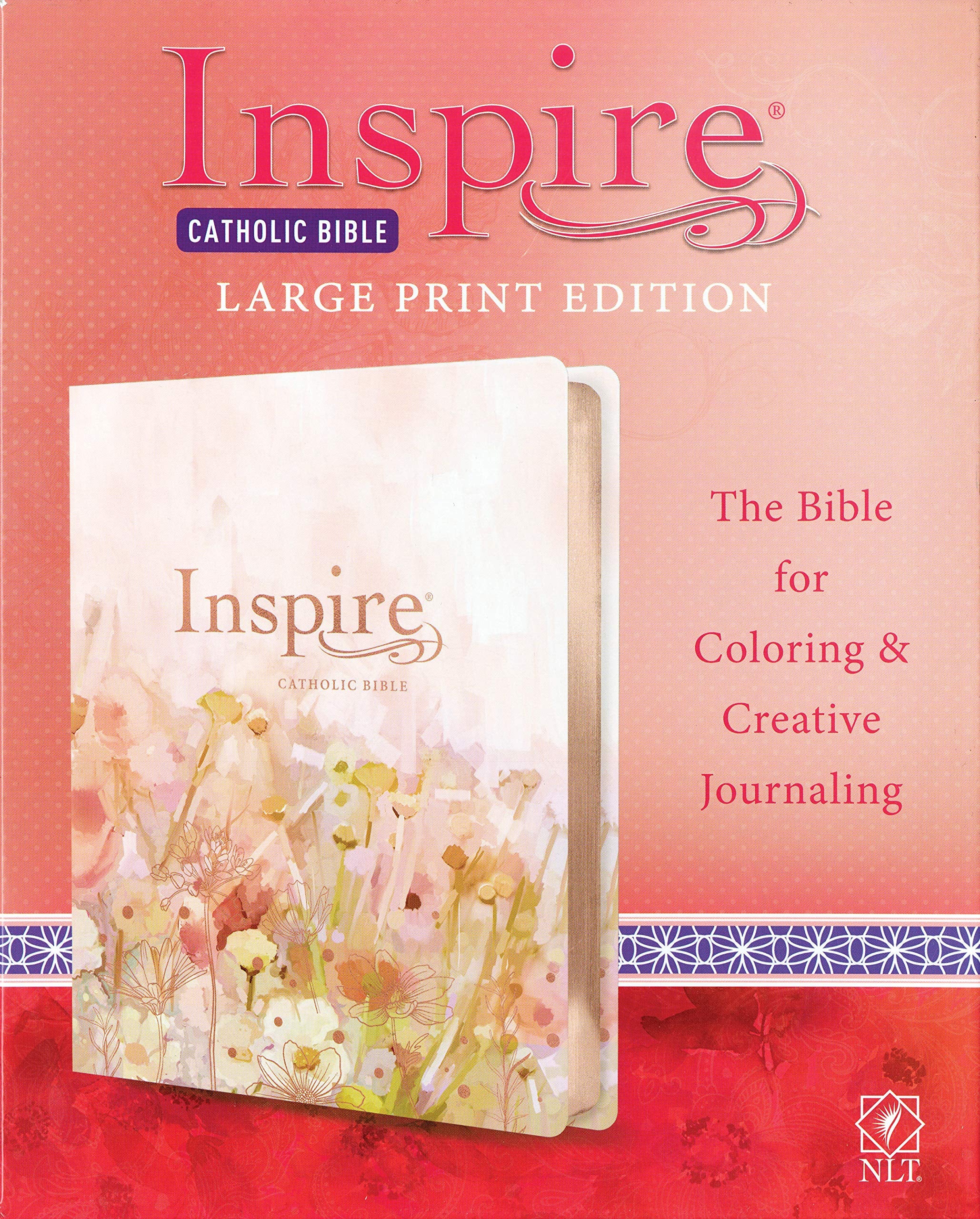 Inspire Catholic Bible NLT Large Print (LeatherLike, Multicolor): The Bible for Coloring & Creative Journaling