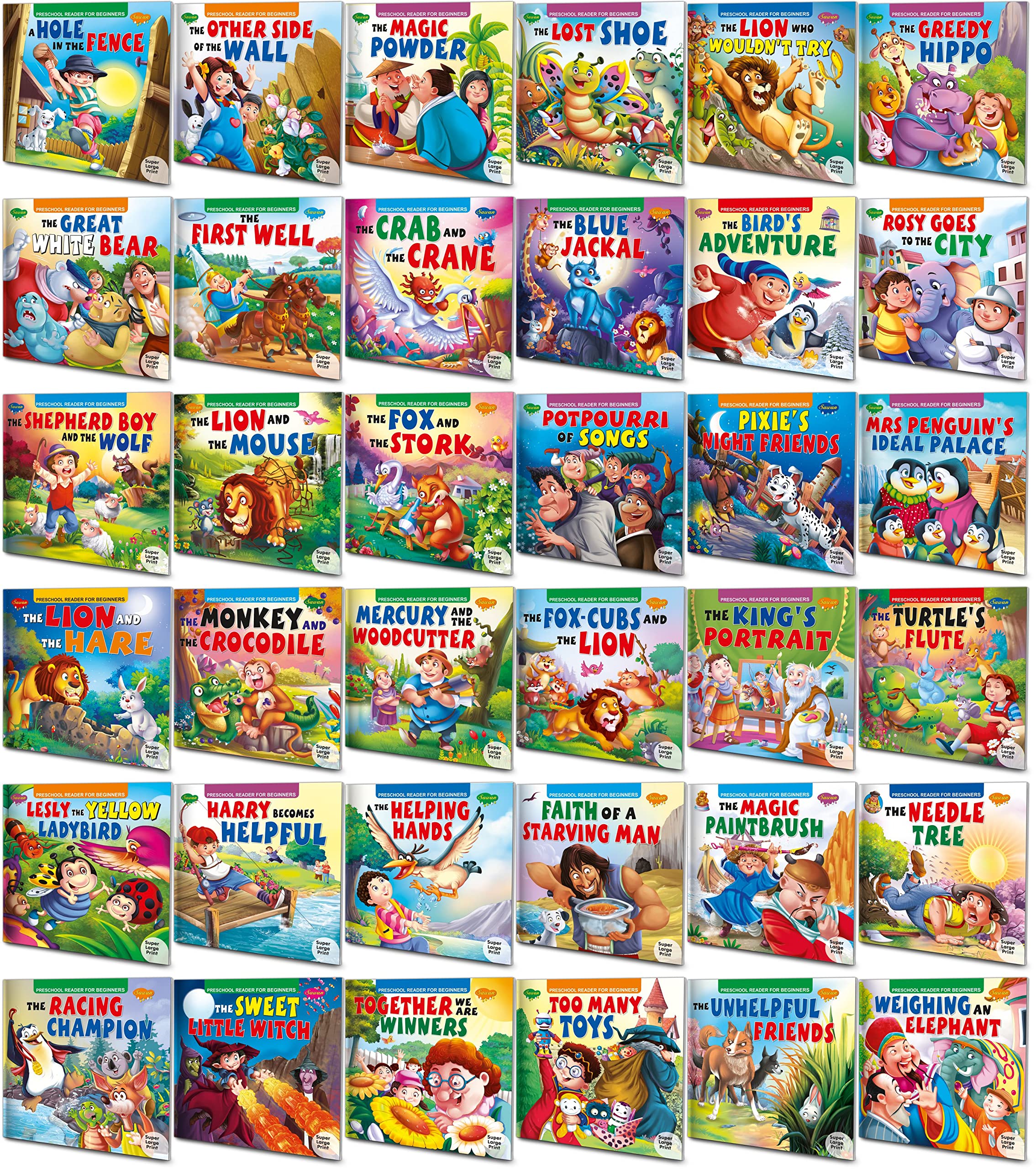 Story Books For Beginners Pack Of 36 Books| Early Reader Series In Large Font