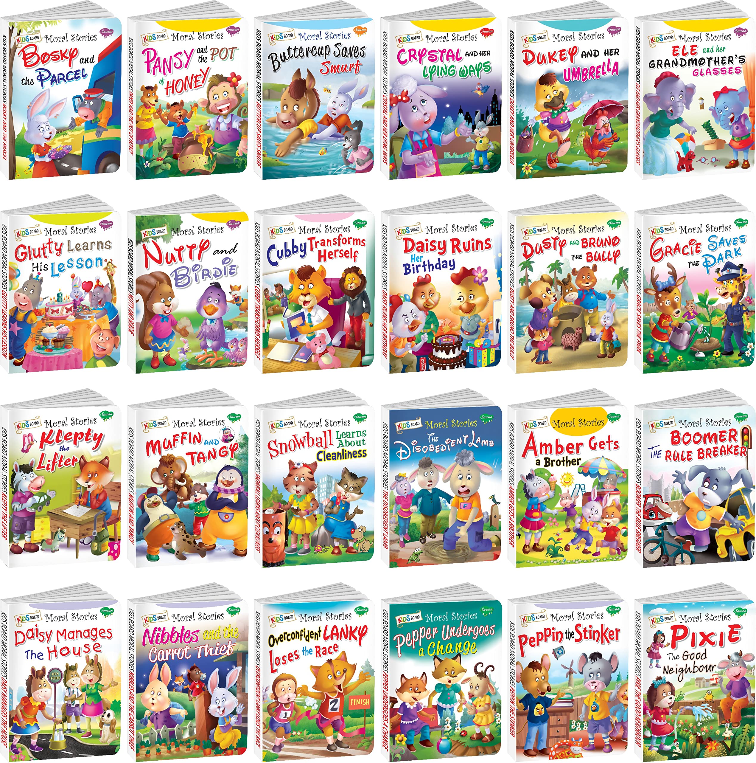 My Complete Set Of Kids Board Moral Stories | Pack Of 24 Board Books For Kids