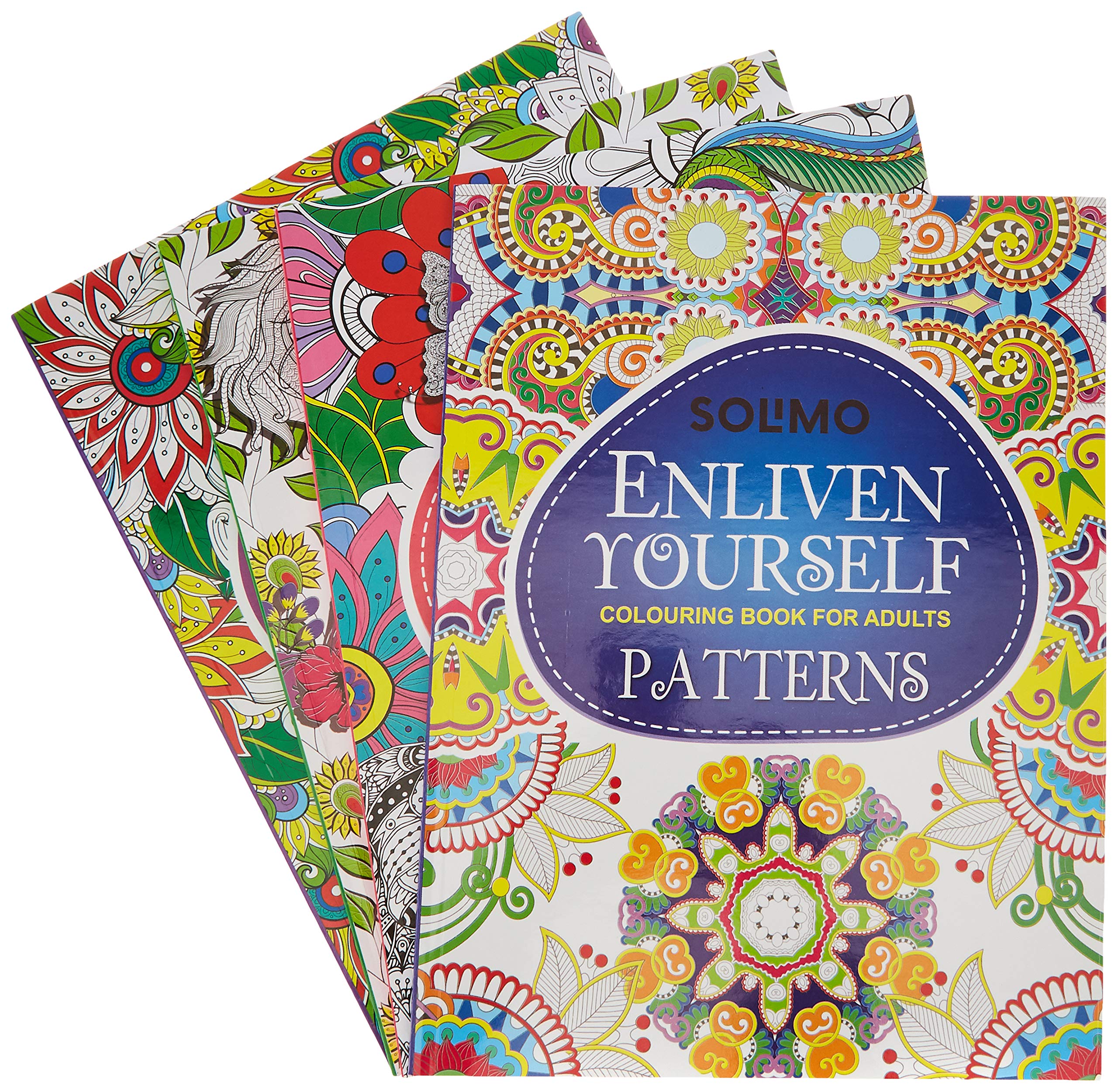 Amazon Brand  Solimo Enliven Yourself Colouring Books (Set Of 4)