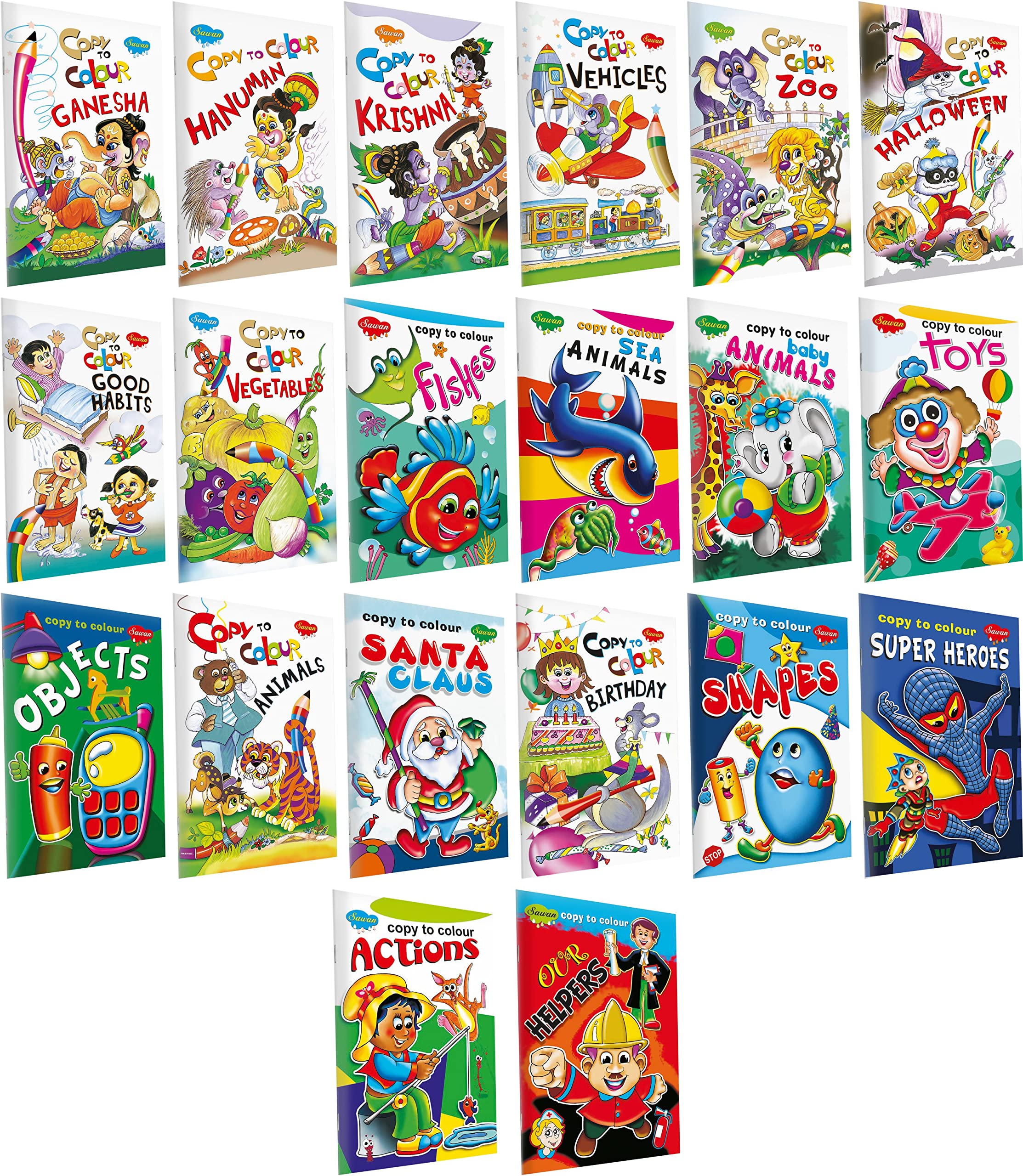 My First Learning Colouring Bag  Set Of 20 Exciting Colouring Books Product Bundle | Super Jumbo Combo For Collecters And Libra