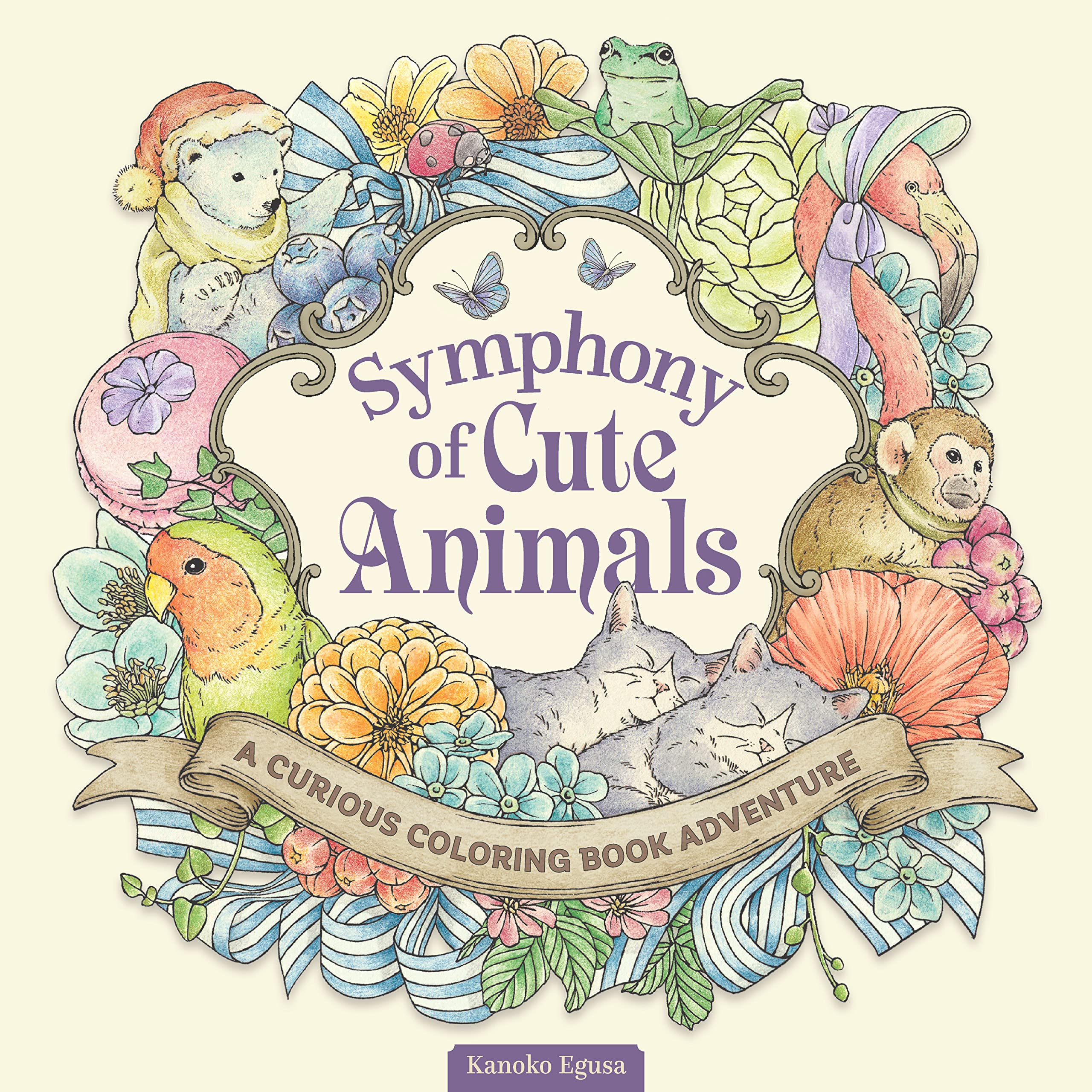 Symphony of Cute Animals: A Curious Coloring Book Adventure (Design Originals) Adult Coloring Book  72 Fantasy Designs in a Mag