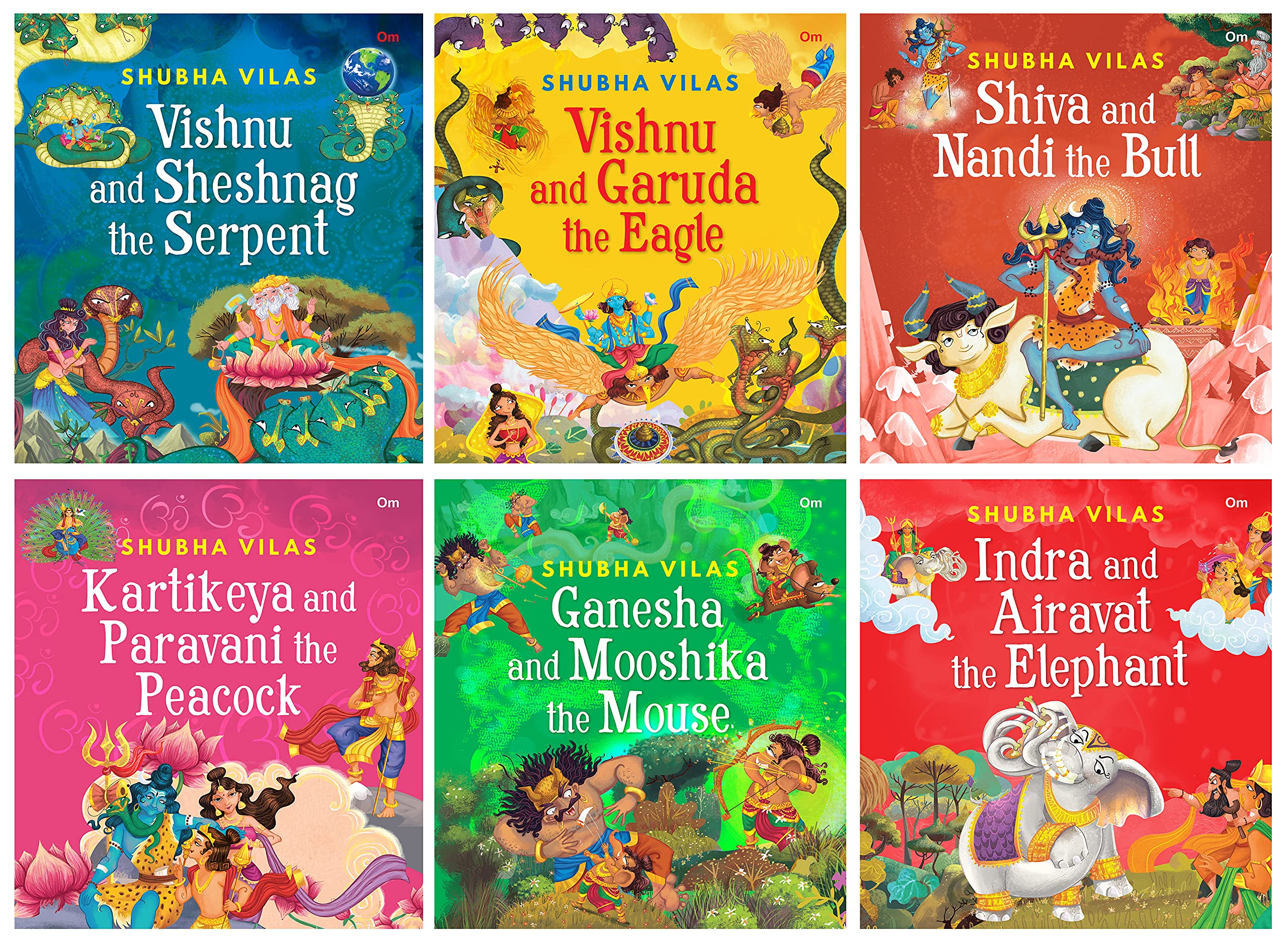Vehicles of Gods : Vishnu, Ganesha, Indra, Shiva and Kartikeya (Set of 6 Books) Indian Mythology for kids (Subha Vilas)