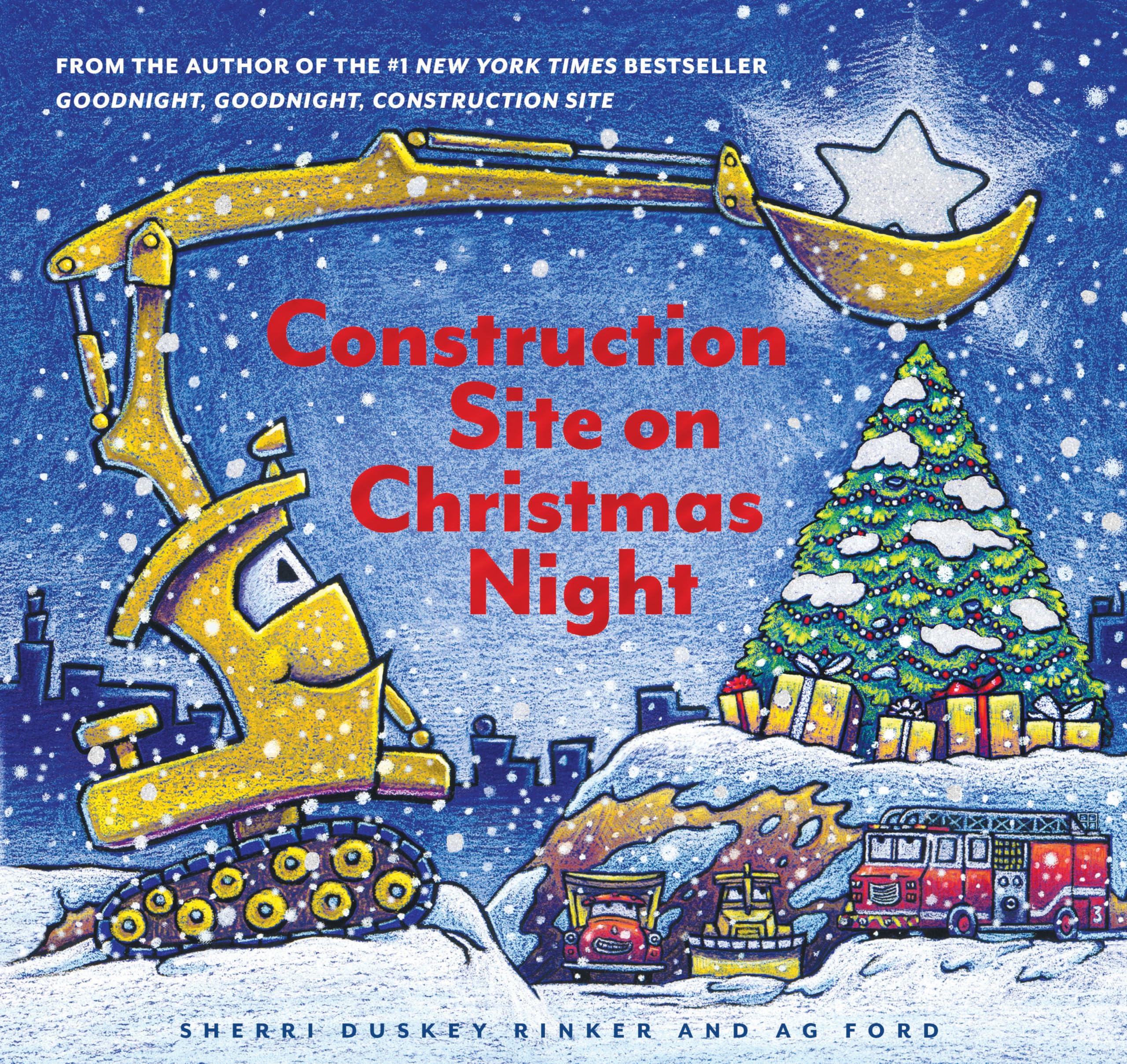 Construction Site on Christmas Night: (Christmas Book for Kids, Childrens Book, Holiday Picture Book)
