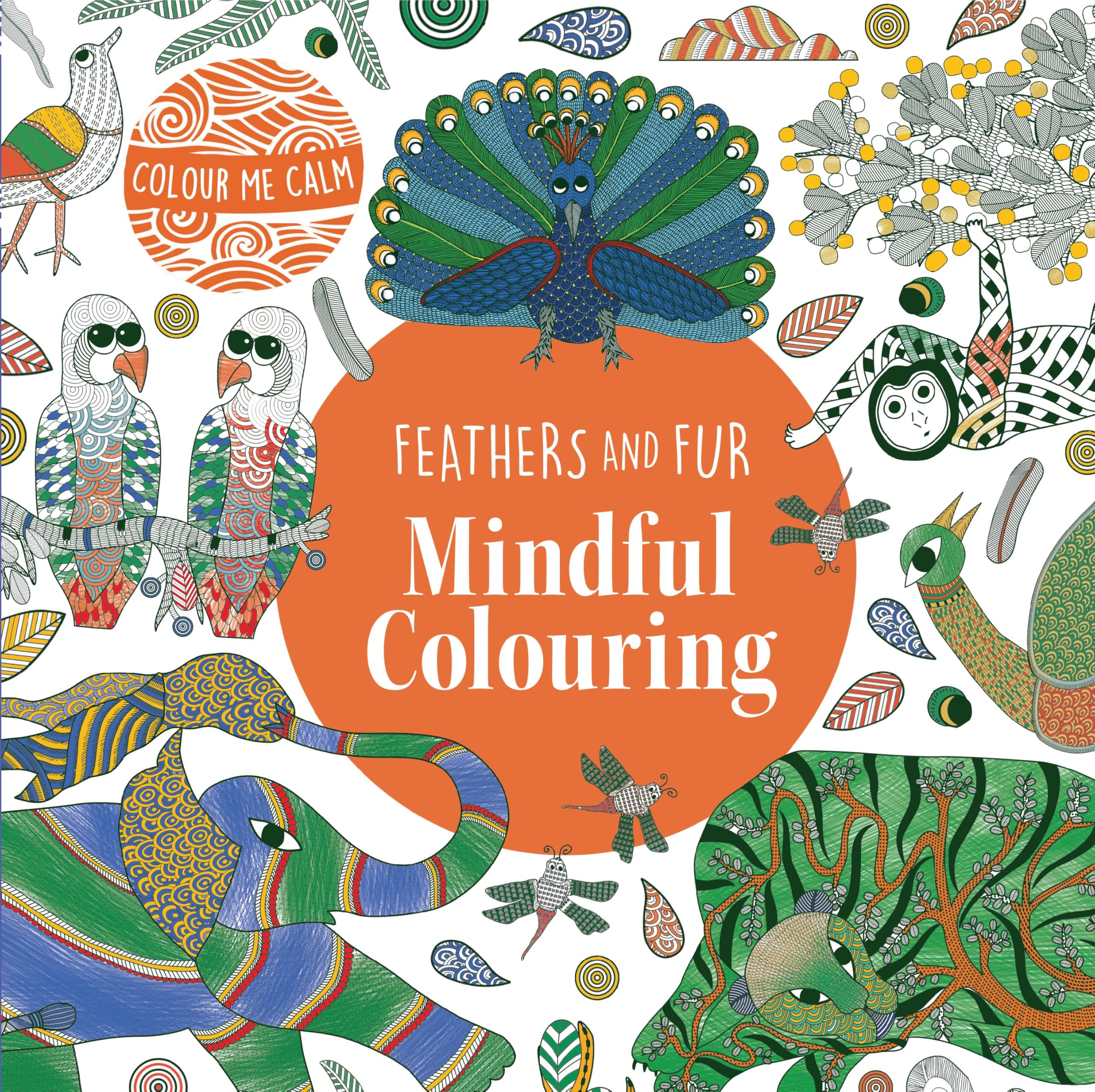 Feathers and Fur Mindful Colouring | Colour me calm | Colouring book | Intricate colouring book | Nordic folk art | Peaceful col