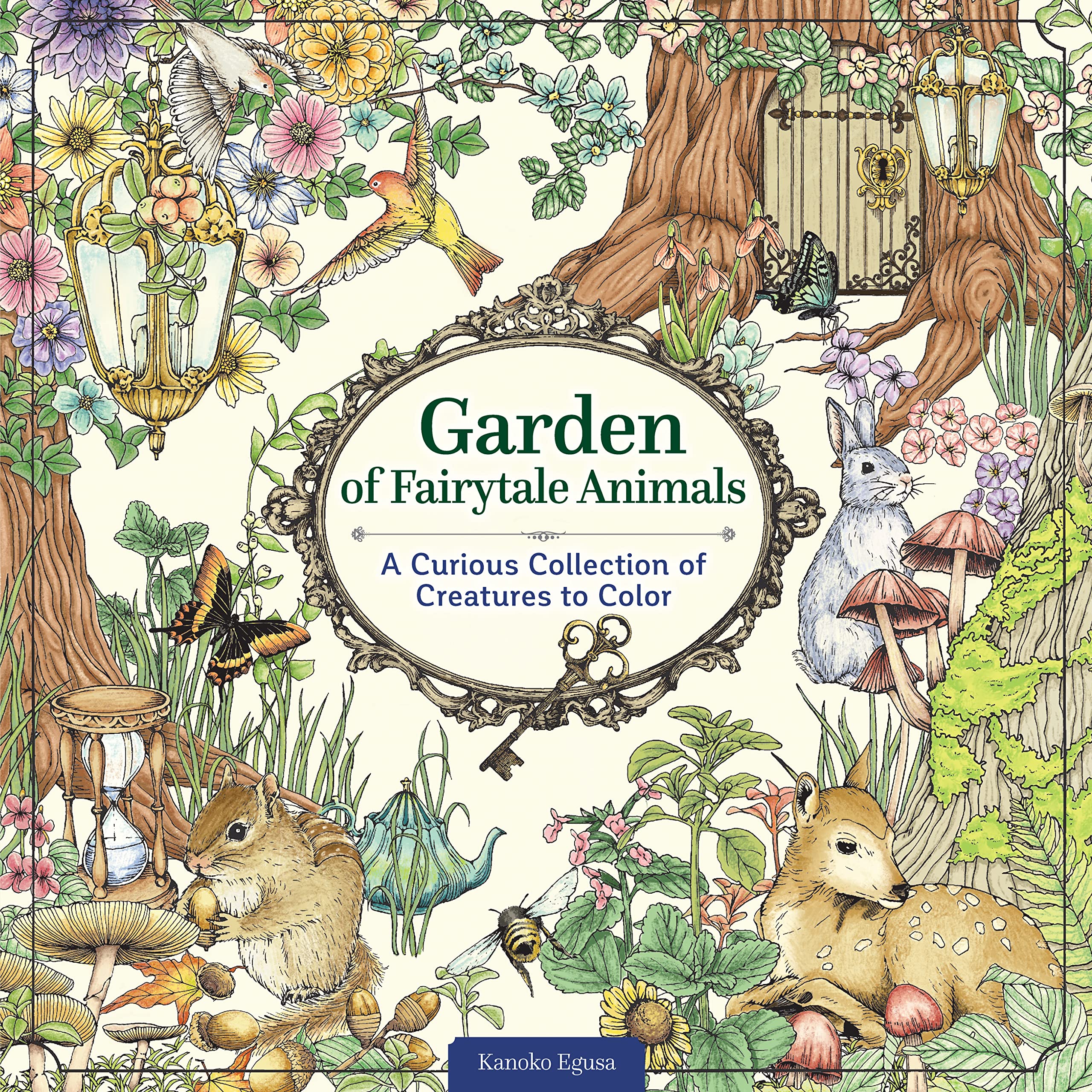 Garden of Fairytale Animals: A Curious Collection of Creatures to Color (Design Originals) Adult Coloring Book with 66 Line Art 