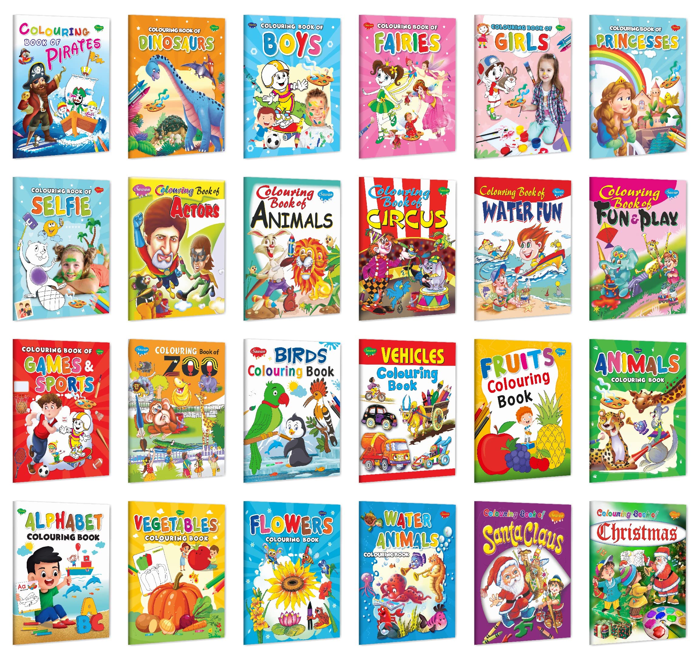 All In One Colouring Books For Children In Big Size | Pack Of 24 Books
